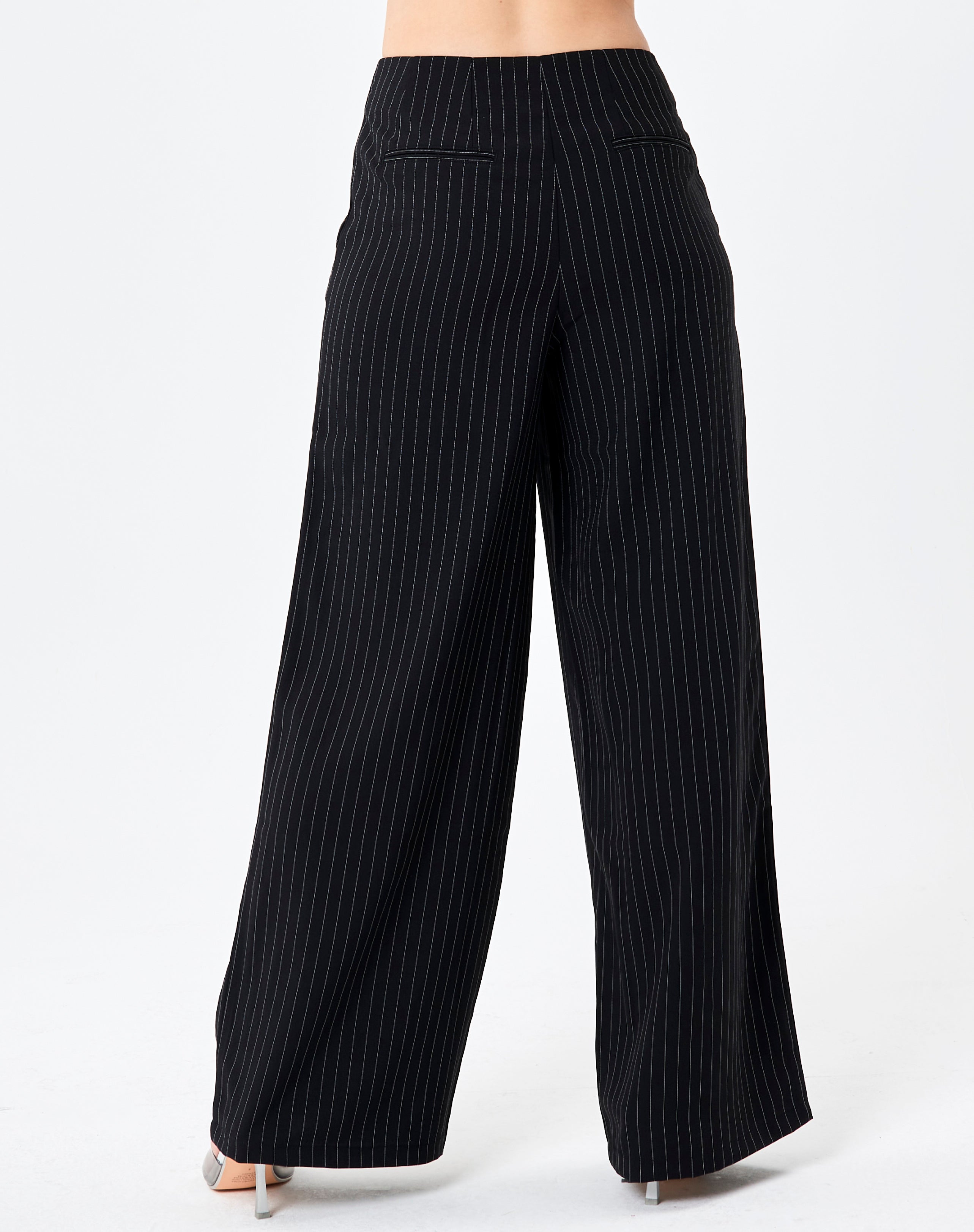 Pinstripe Wide Leg Pant in Stripe 