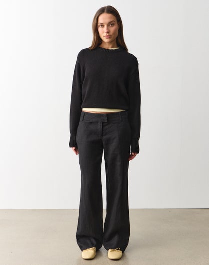 100% Linen Straight Leg Pant