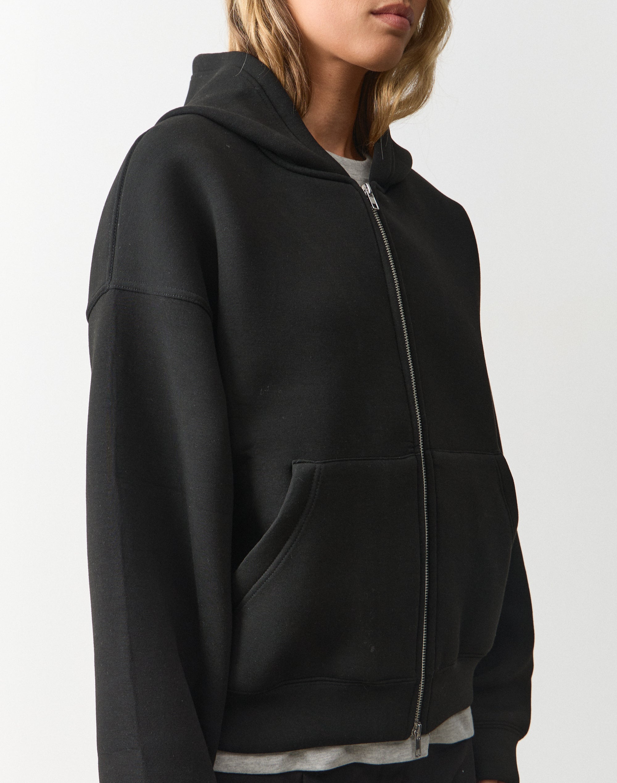 Two Way Zip Hoodie in Black | Glassons US