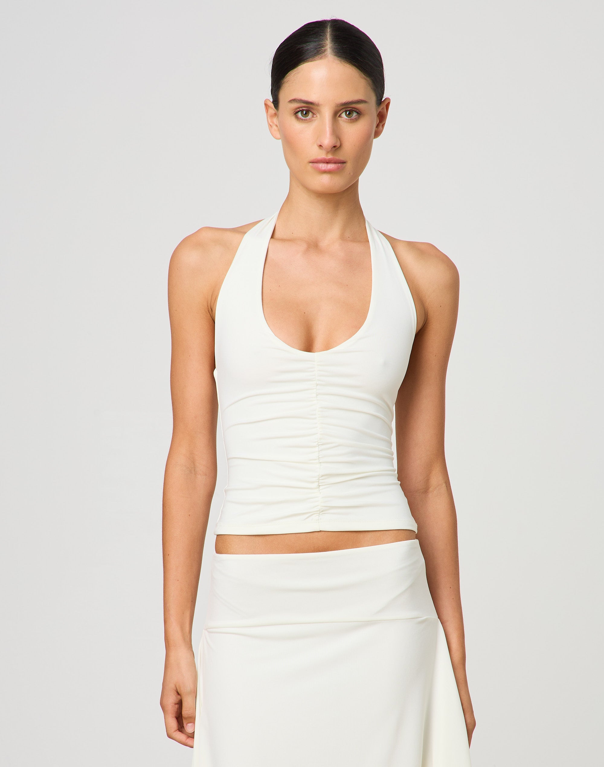 ruched halter top