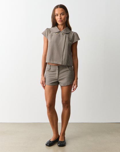 Gingham Mini Short