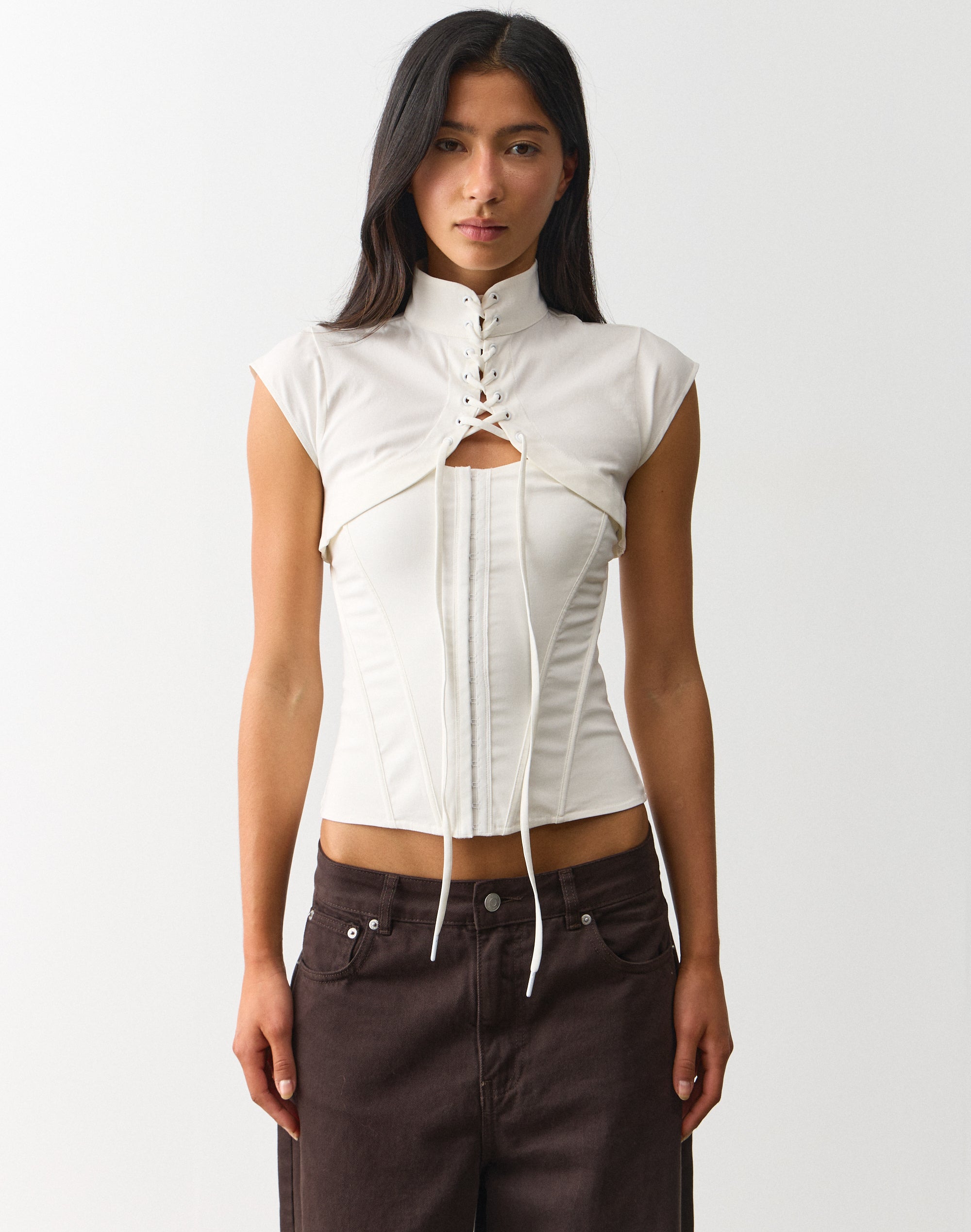 Lace Up Bolero in Milk | Glassons AU