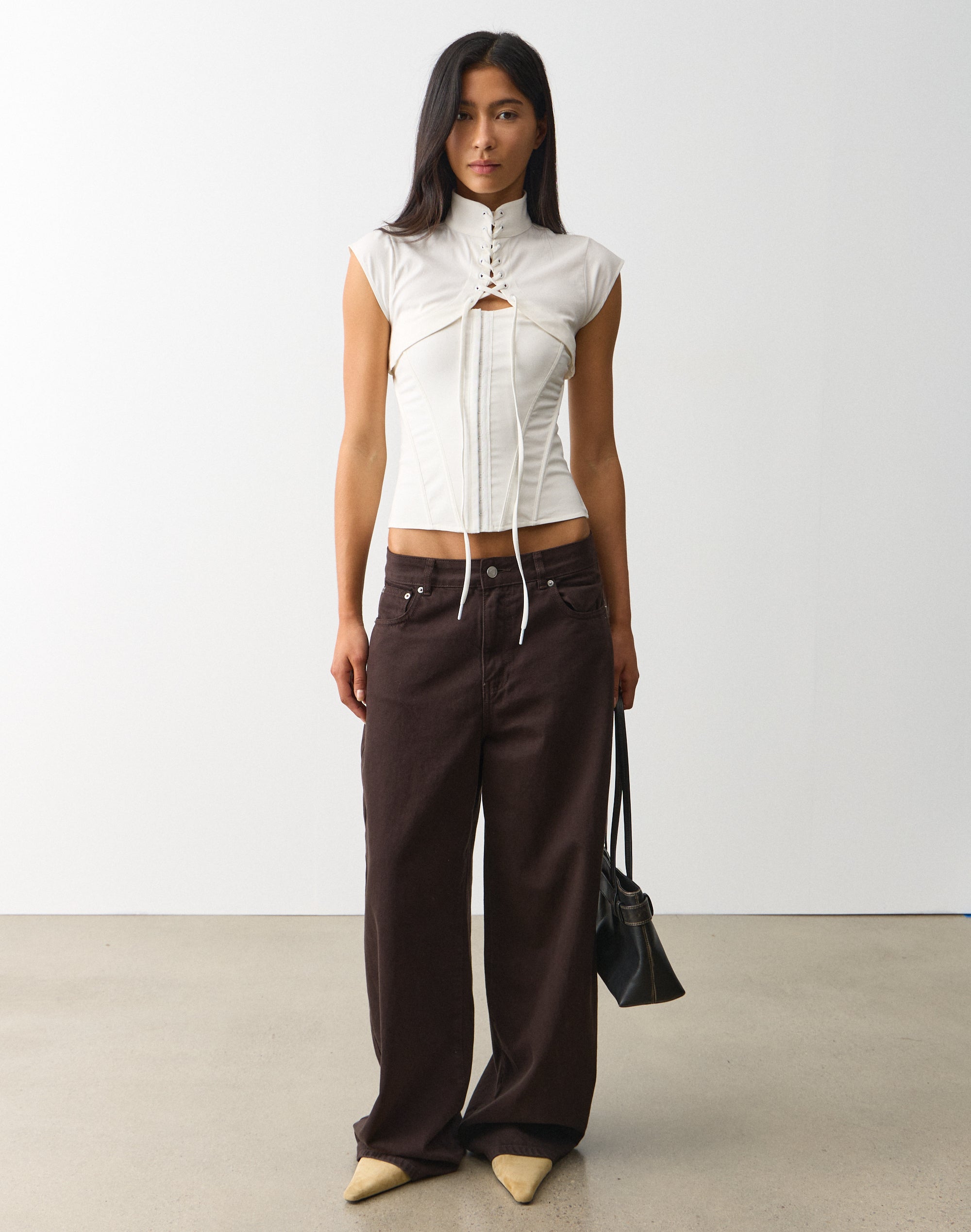 Lace Up Bolero in Milk | Glassons AU