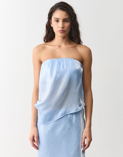 Liquid Satin Strapless Top