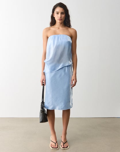 Liquid Satin Midi Skirt