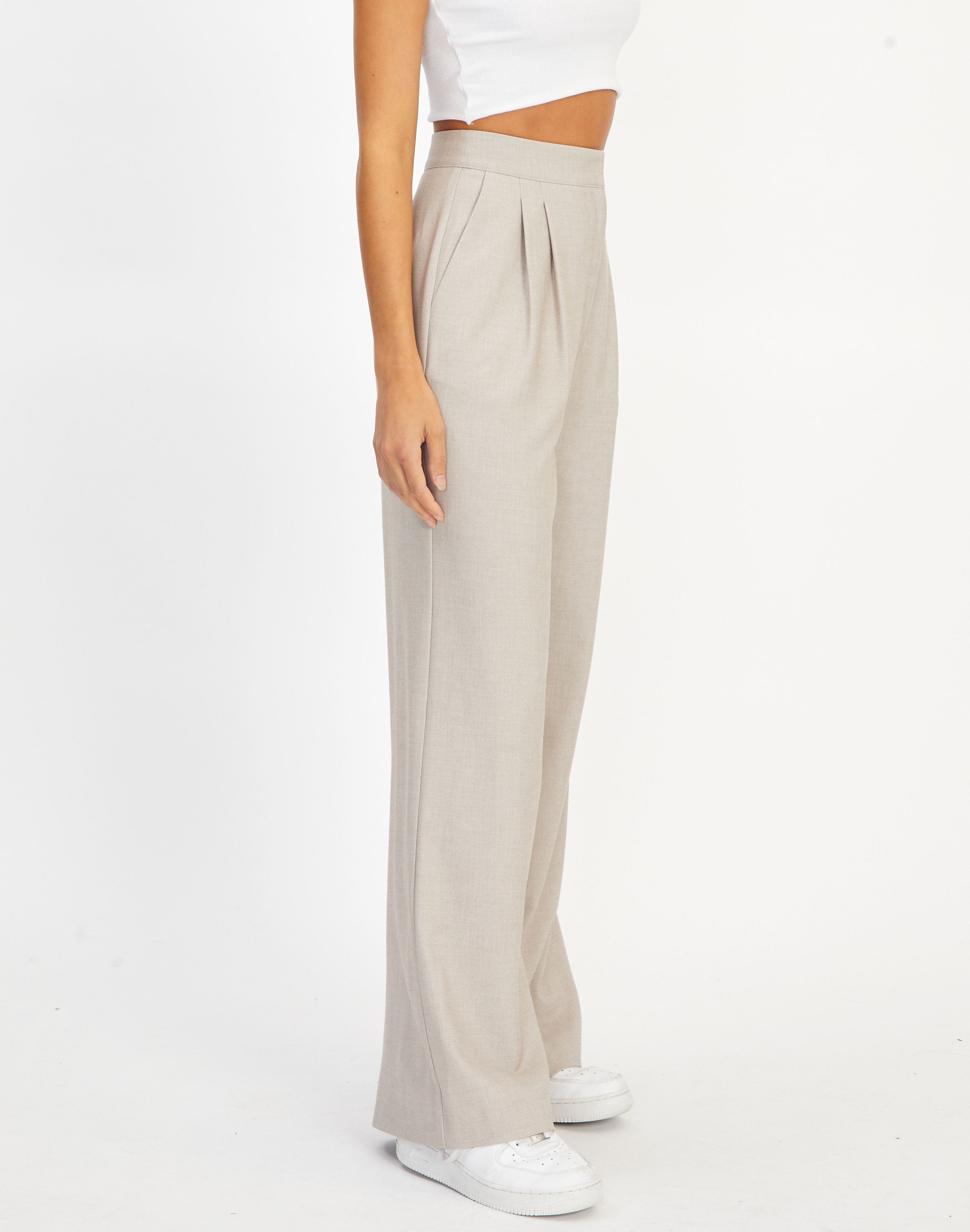 Tailored Wide Leg Pant in Nude | Glassons