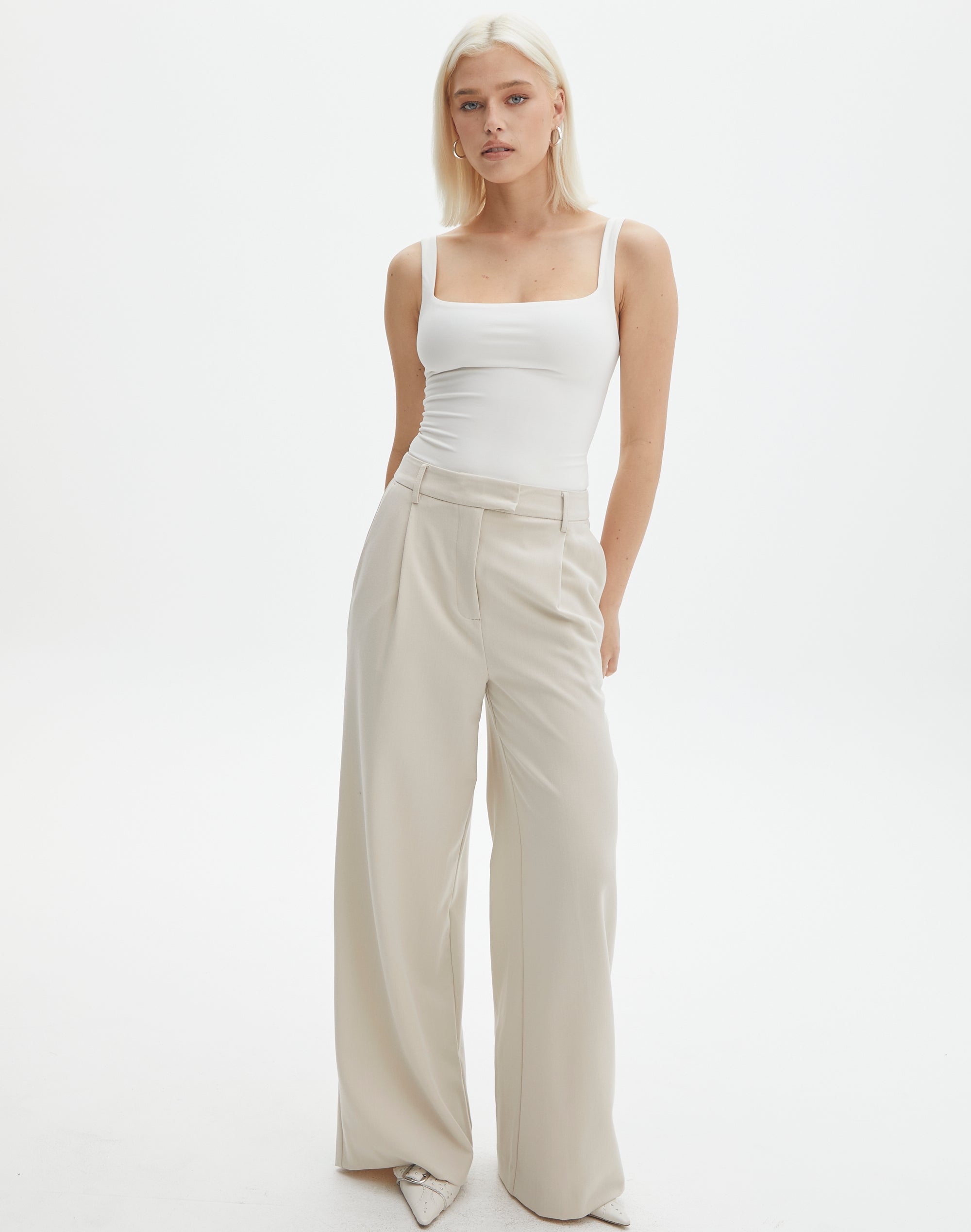 High Waist Relaxed Tailored Pant