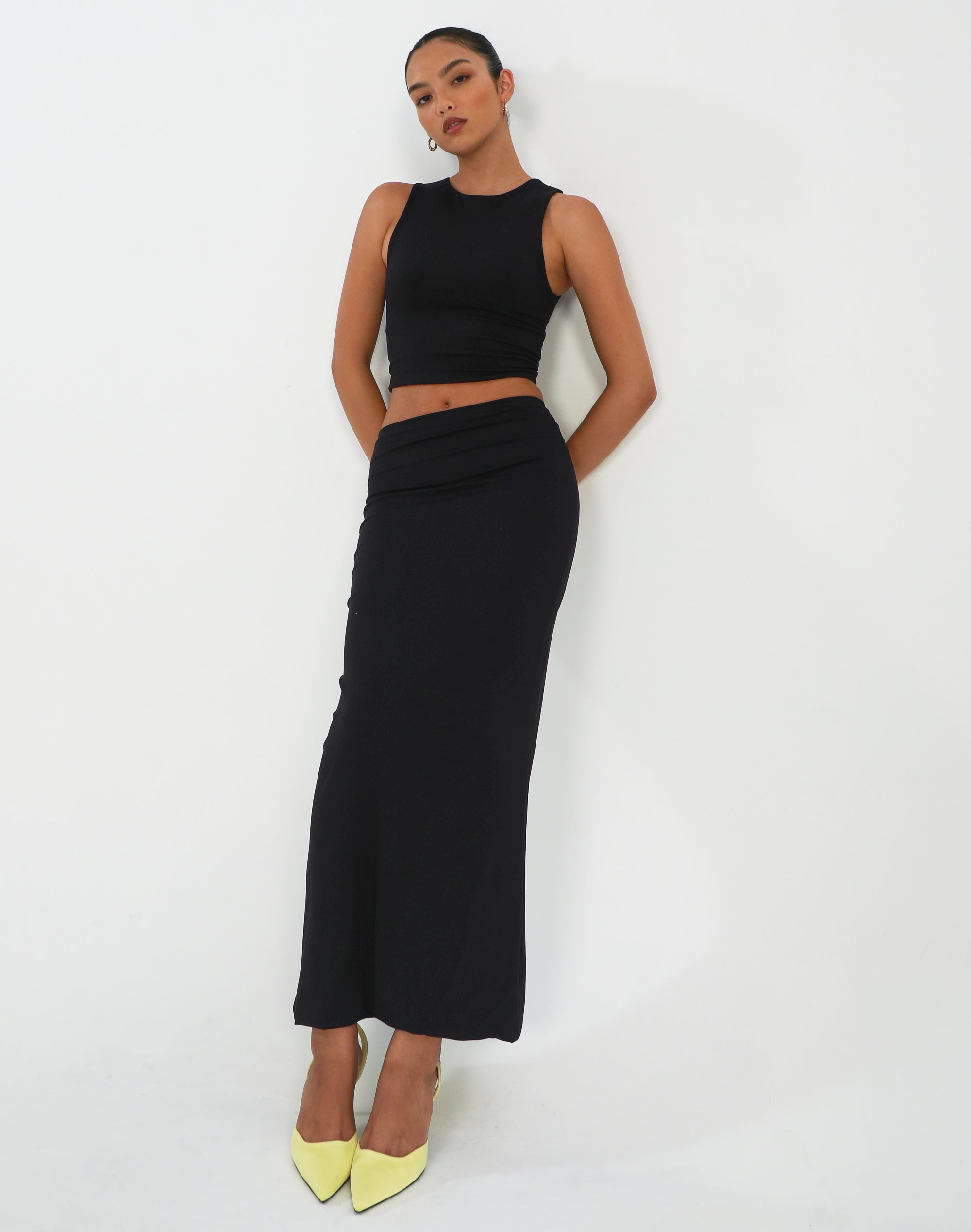 Supersoft Slim-fit Maxi Skirt in Black 