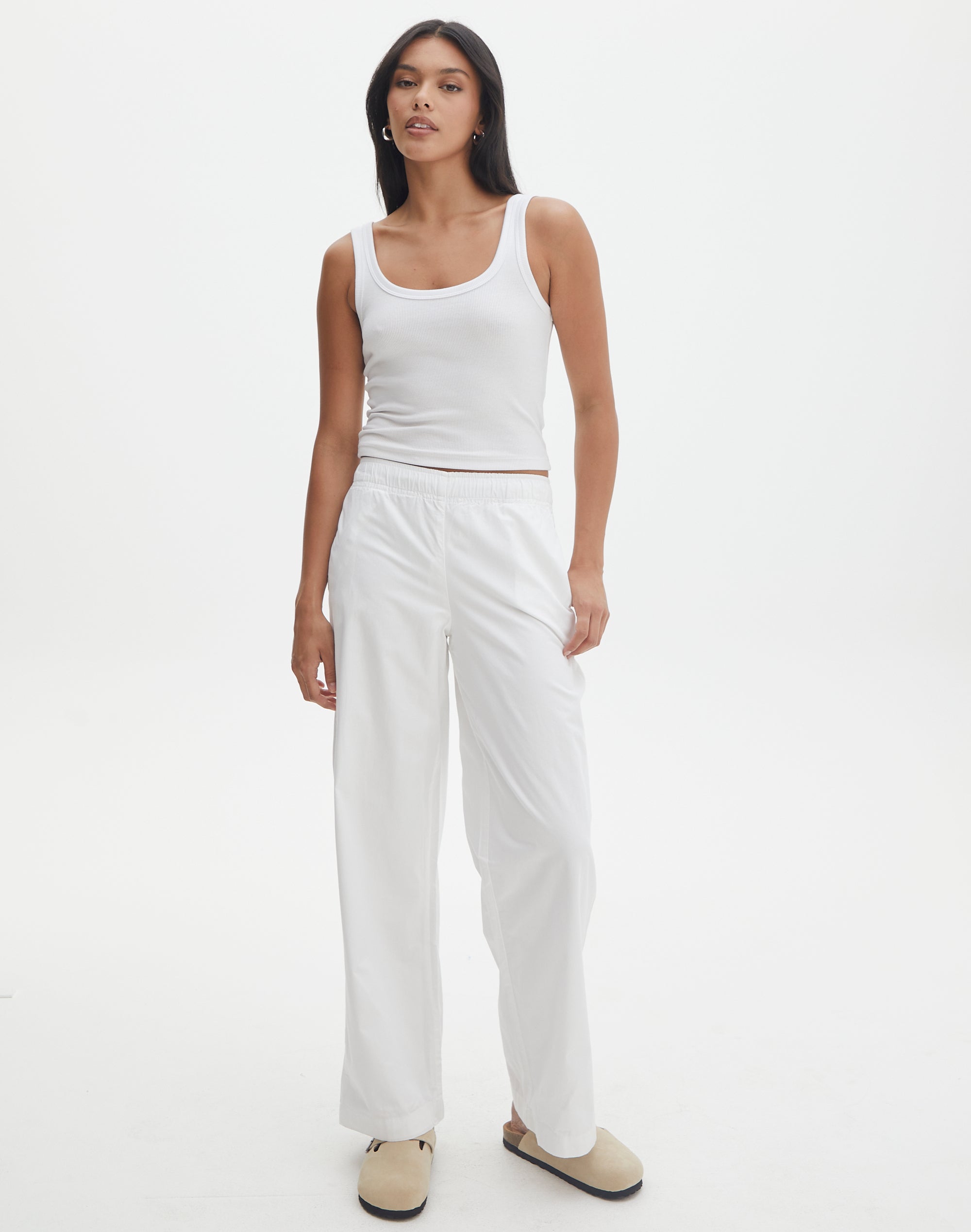 Cotton Foldover Flare Pant