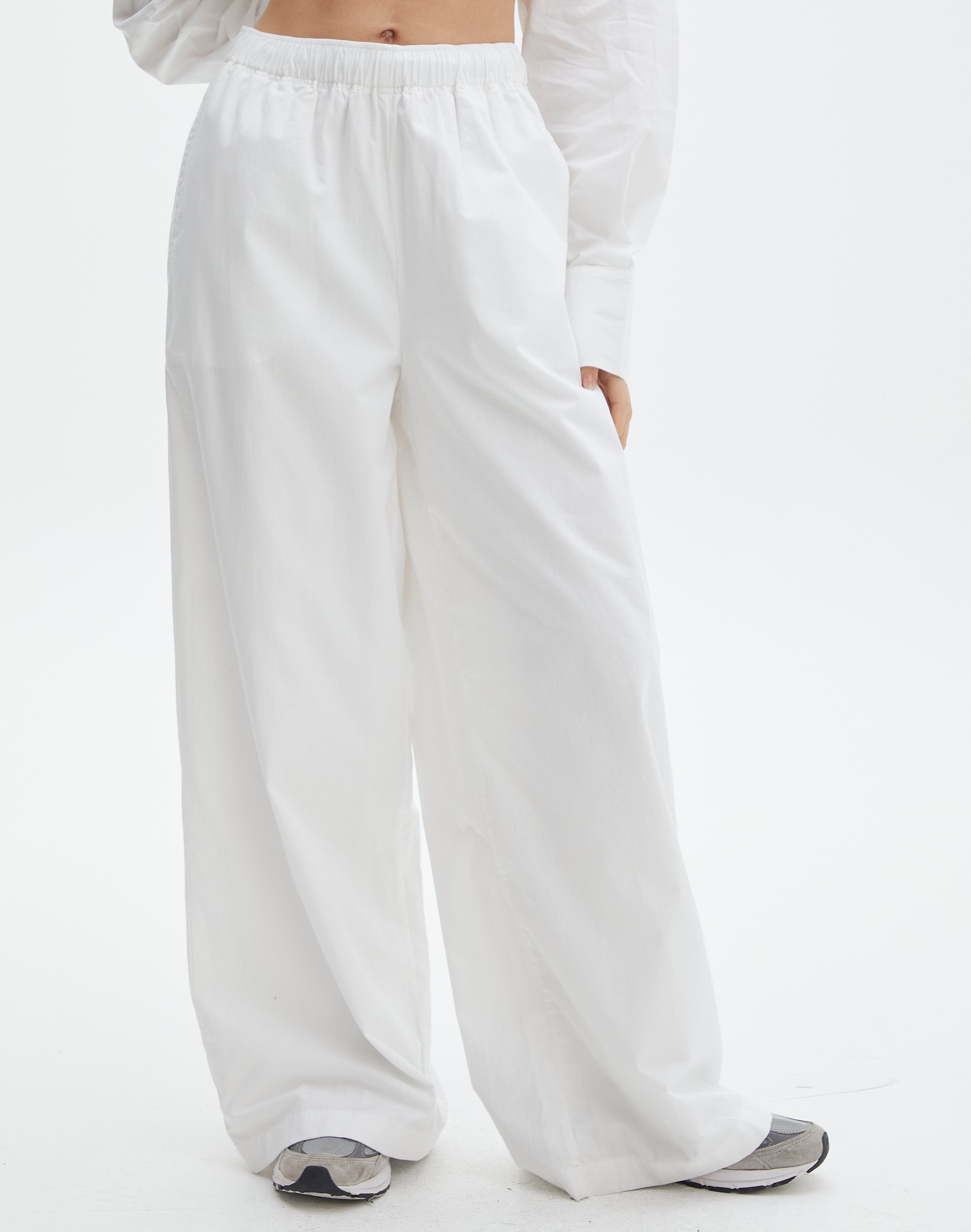 Buy White Wide Bottom Flare Pants Online | The Label Life