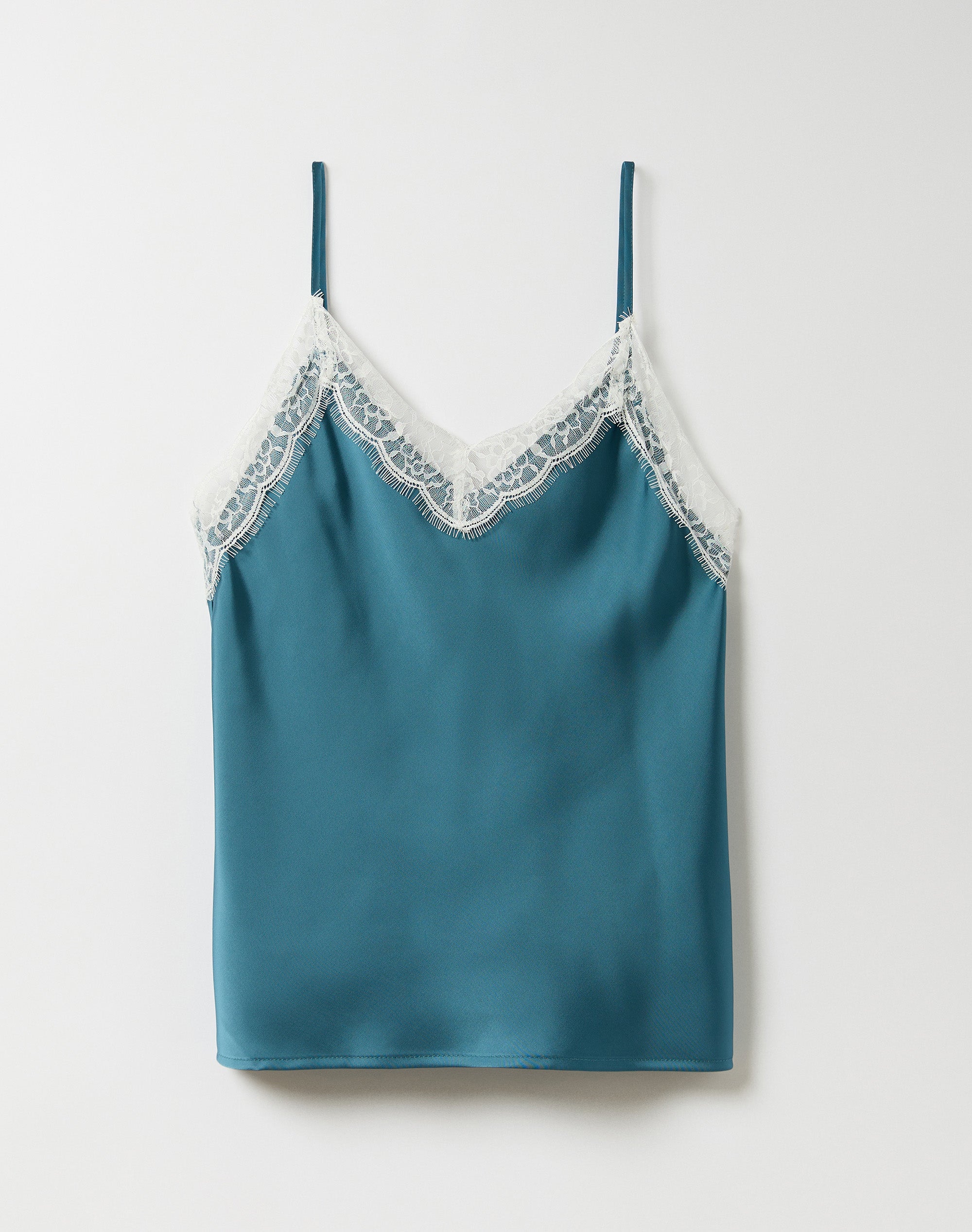 Lace Trim Satin Cami in Tide And Seek X Milk | Glassons US
