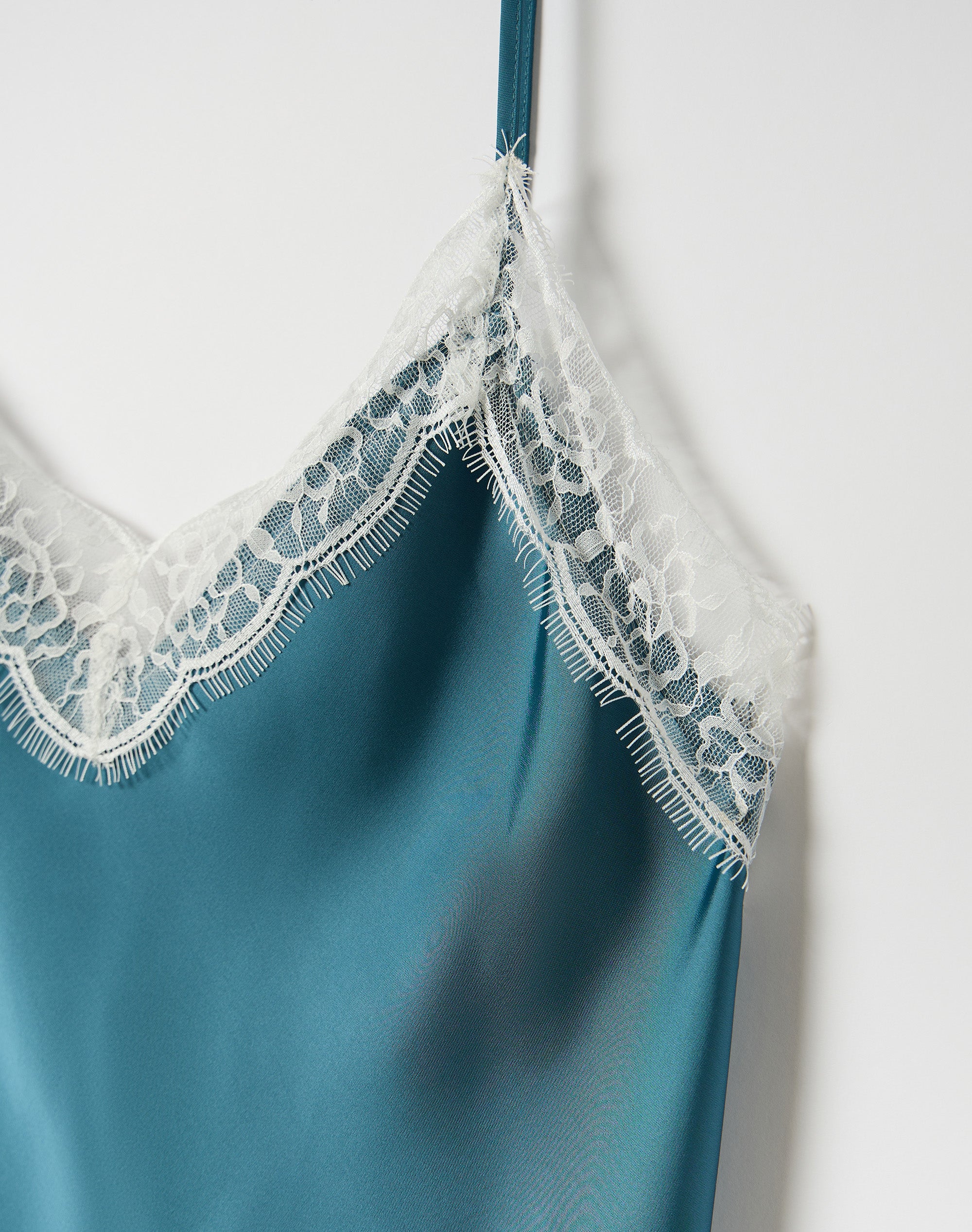Lace Trim Satin Cami in Tide And Seek X Milk | Glassons US