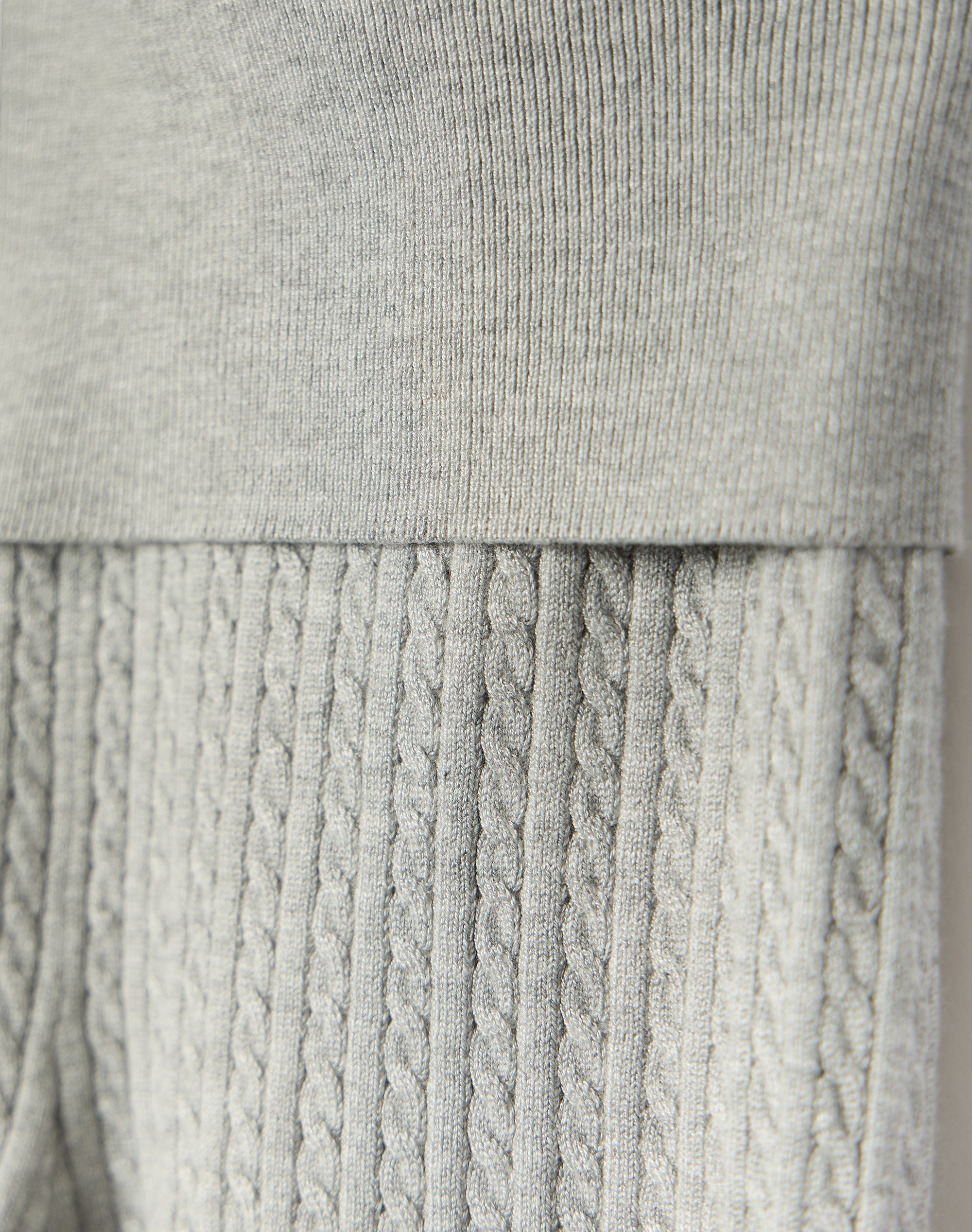 Cable Knit Mini Short in Pale Grey Marle | Glassons AU