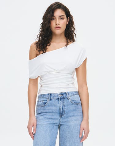 Ruched Off Shoulder Top