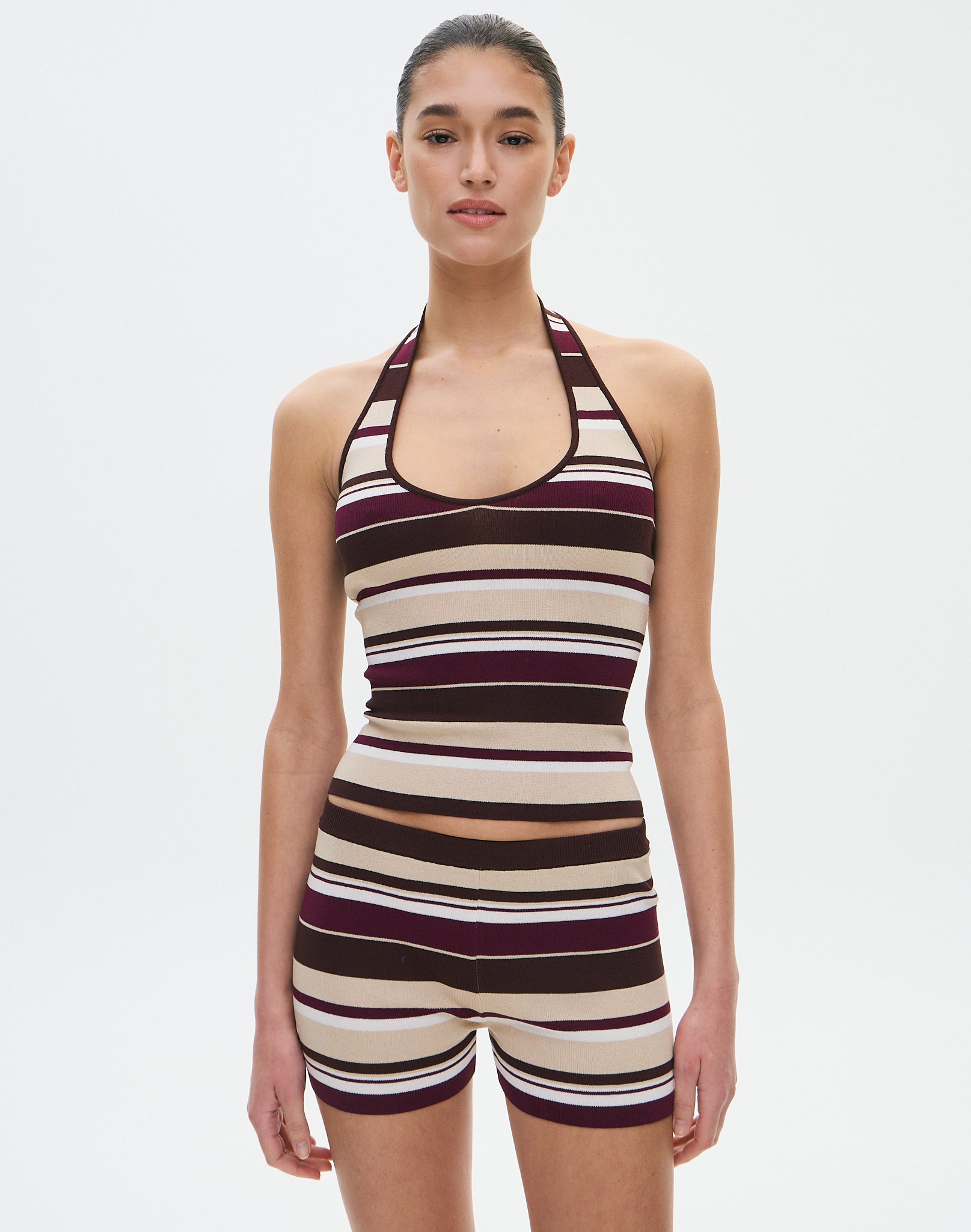 KUME クメ　STRIPED KNITTED HALTER TOP KUME クメ STRIPED KNITTED HALTER TOP