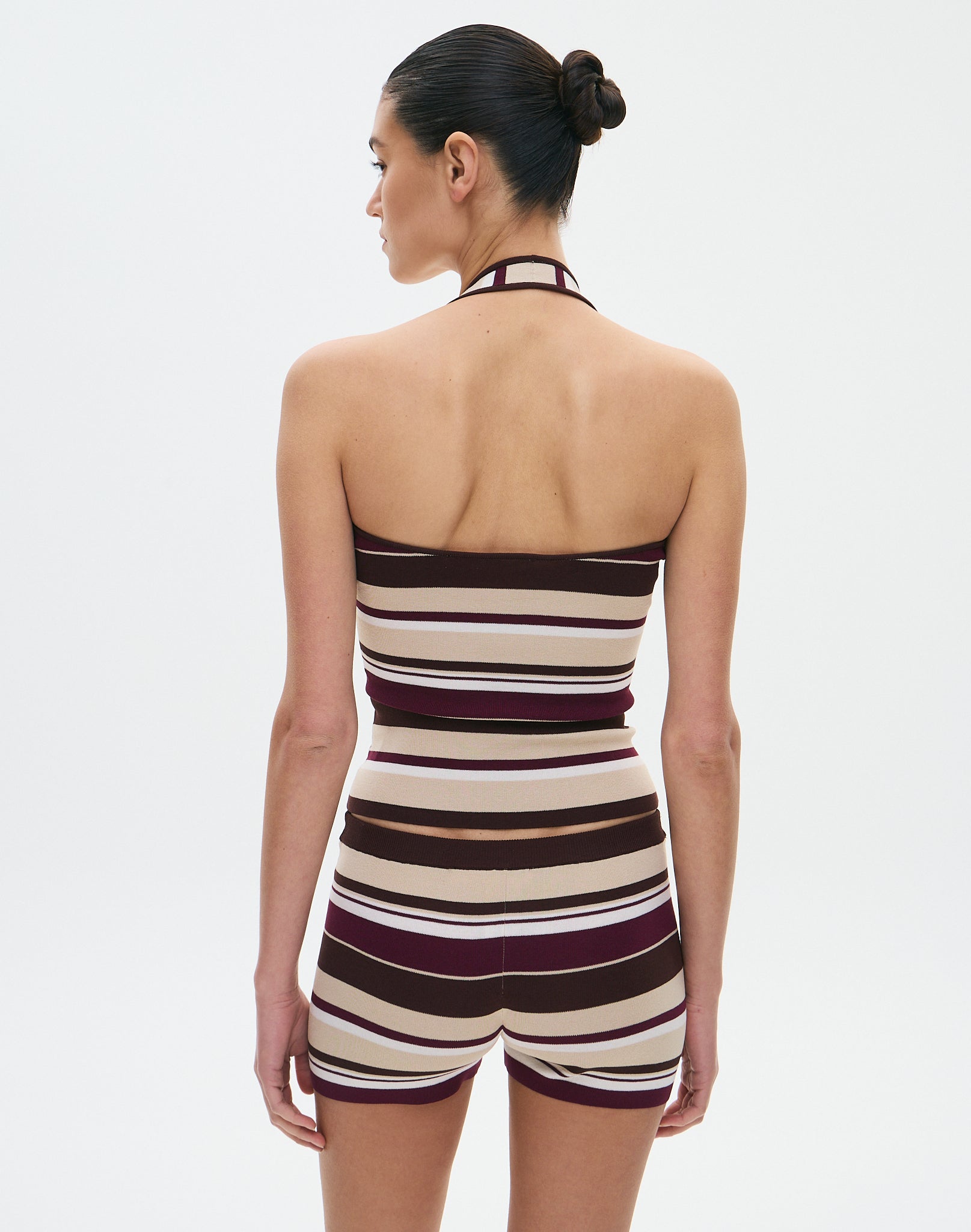 Stripe Knit Halter Top in Sangria Aria Stripe | Glassons US