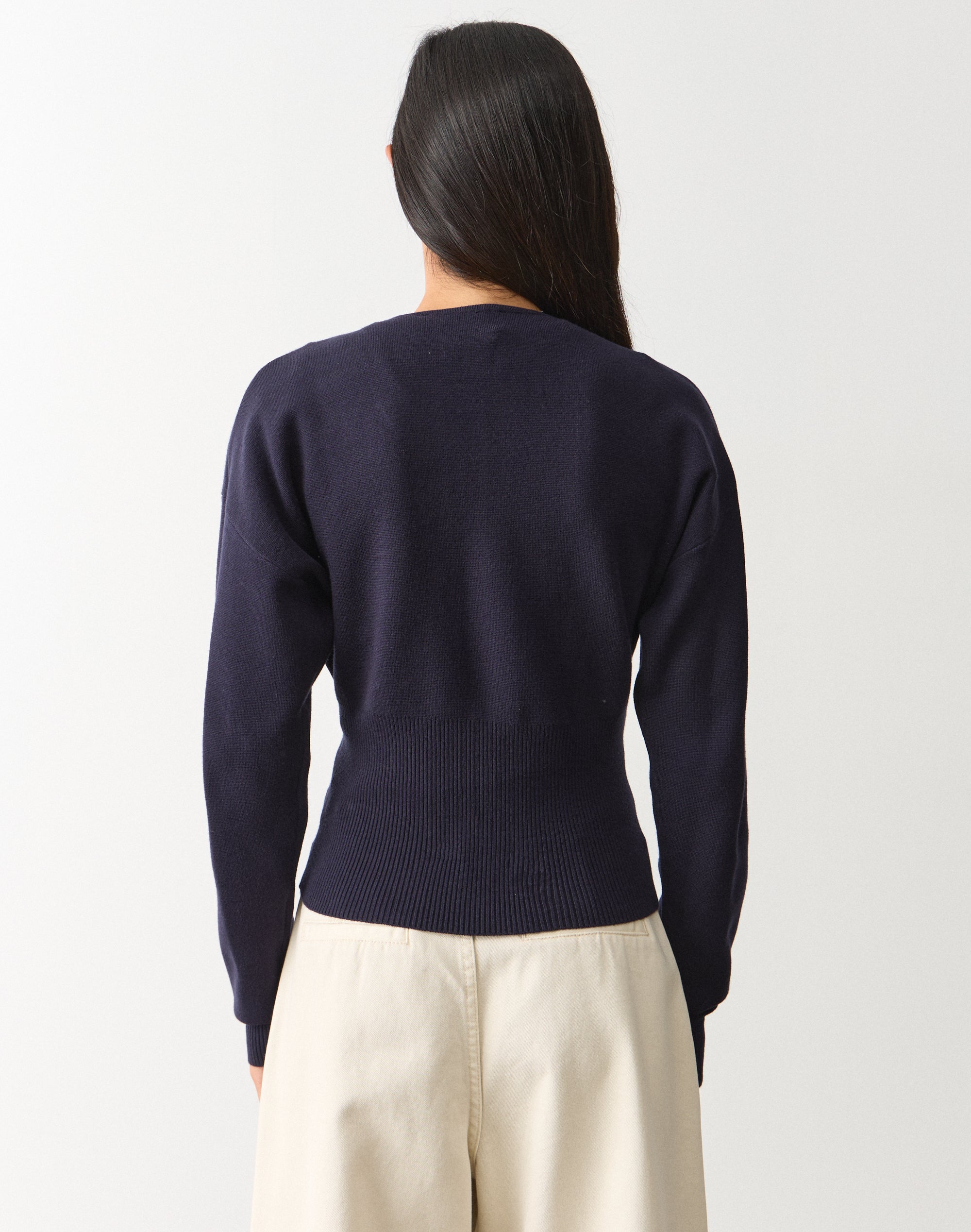 Rib Waist Knit Cardigan in Midnight Mischief | Glassons SG