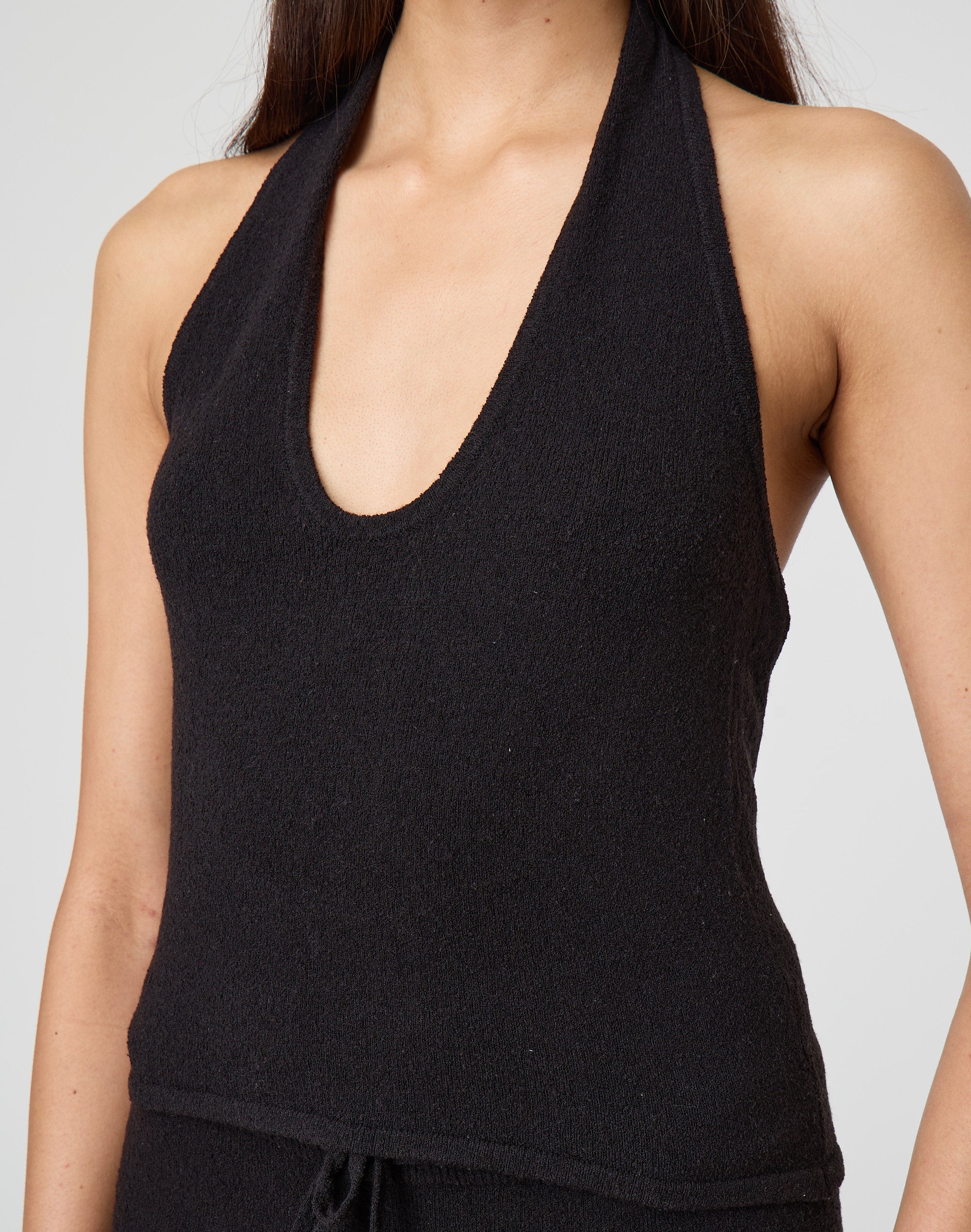Halter Neck Knit Top in Black | Glassons AU