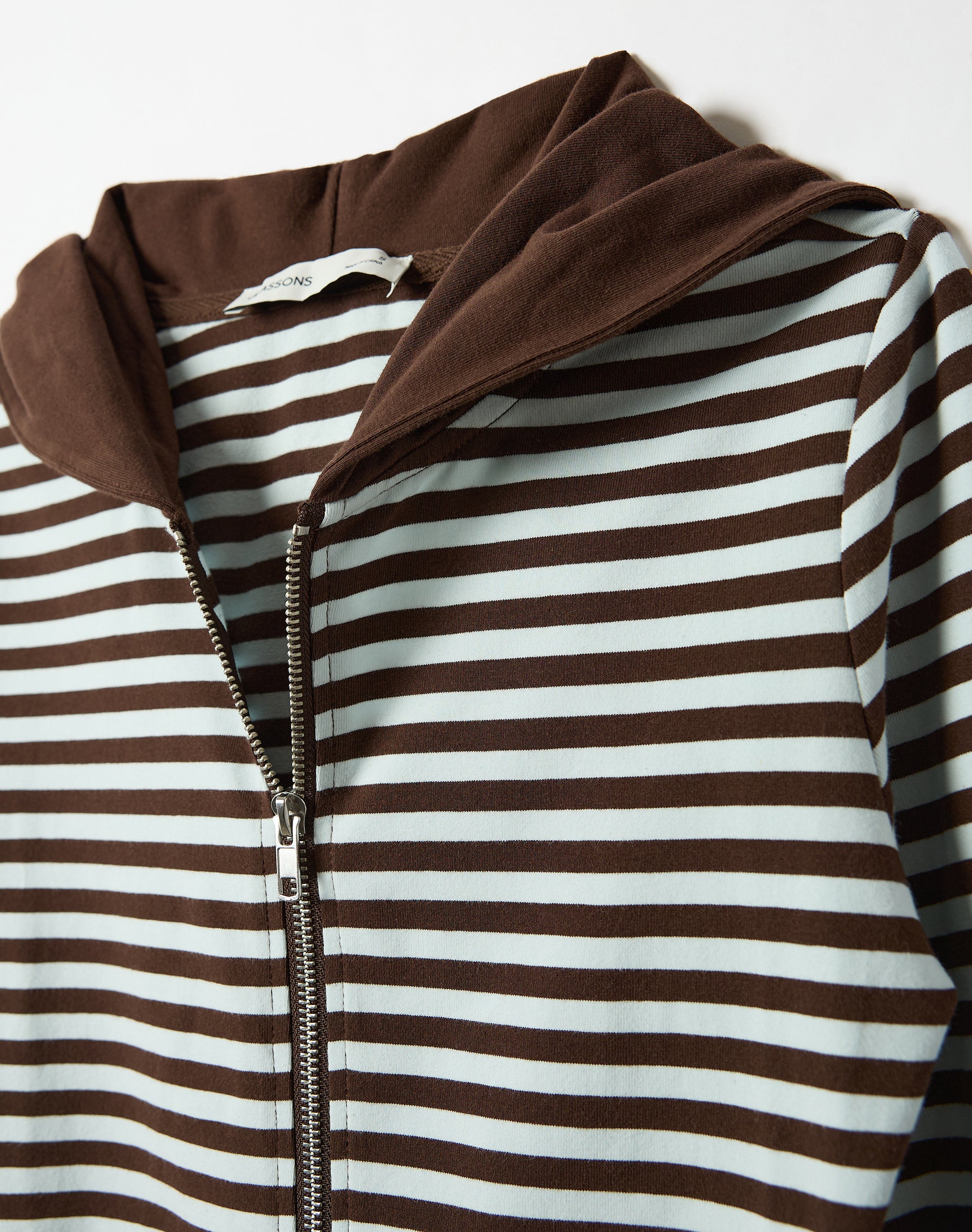 Stripe Zip Up Jacket in Fudge X Icy Samma Stripe | Glassons US