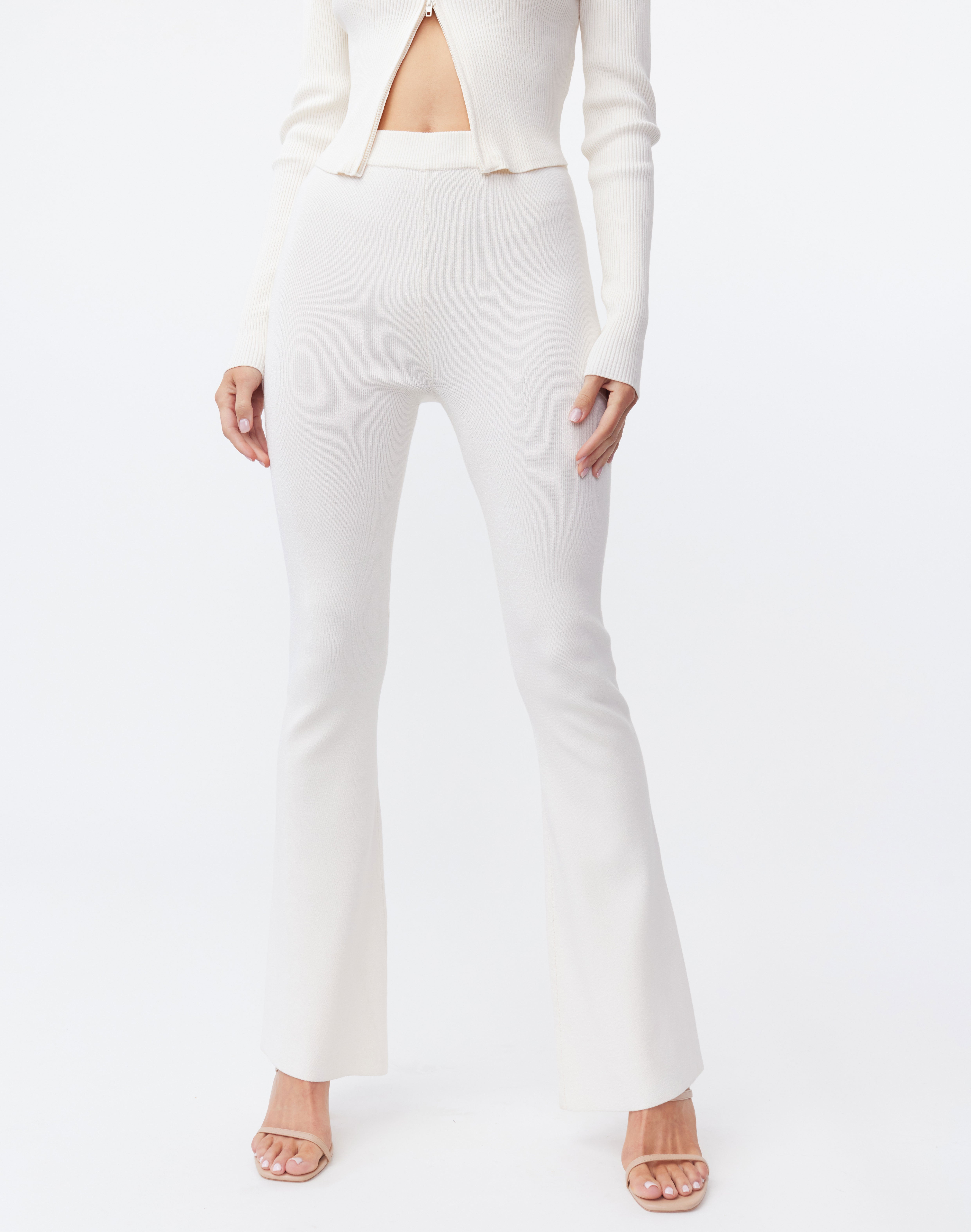 Recycled High Rise Flare Knit Pant in 