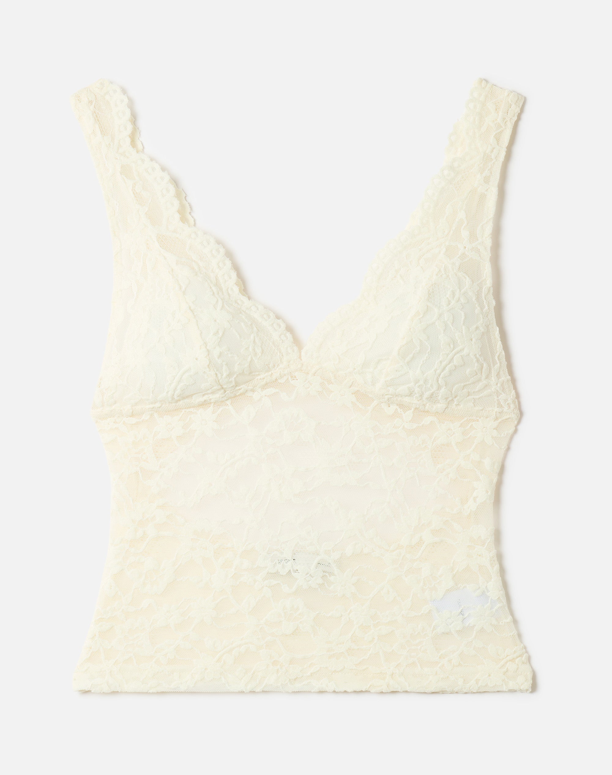 トップス scallop lace finely camisole Women's Lace Trim V Neck