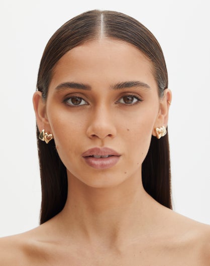 Heart Earrings 2 Pack in Gold | Glassons