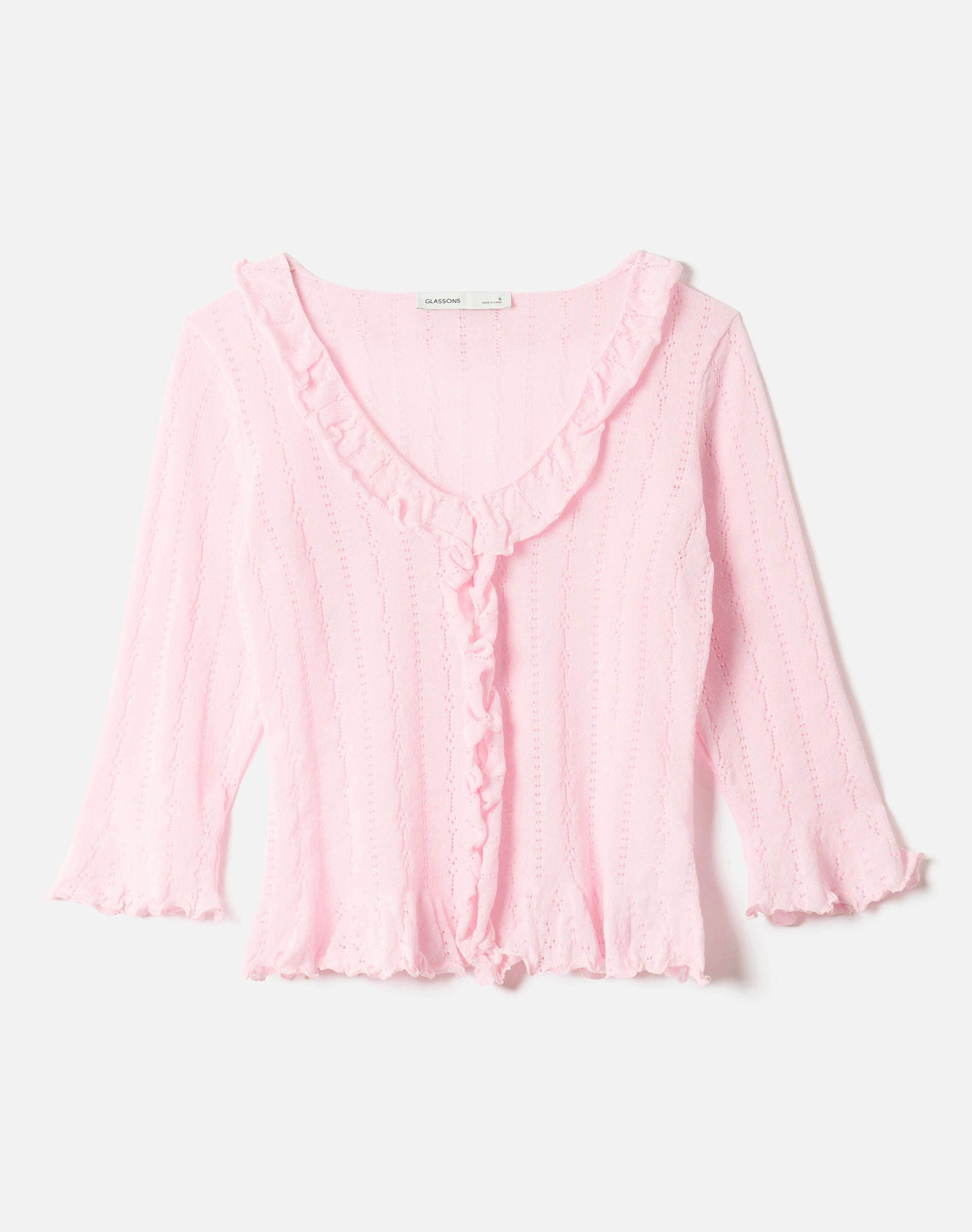 Ruffle Knit Top in Cosmo Kiss | Glassons US