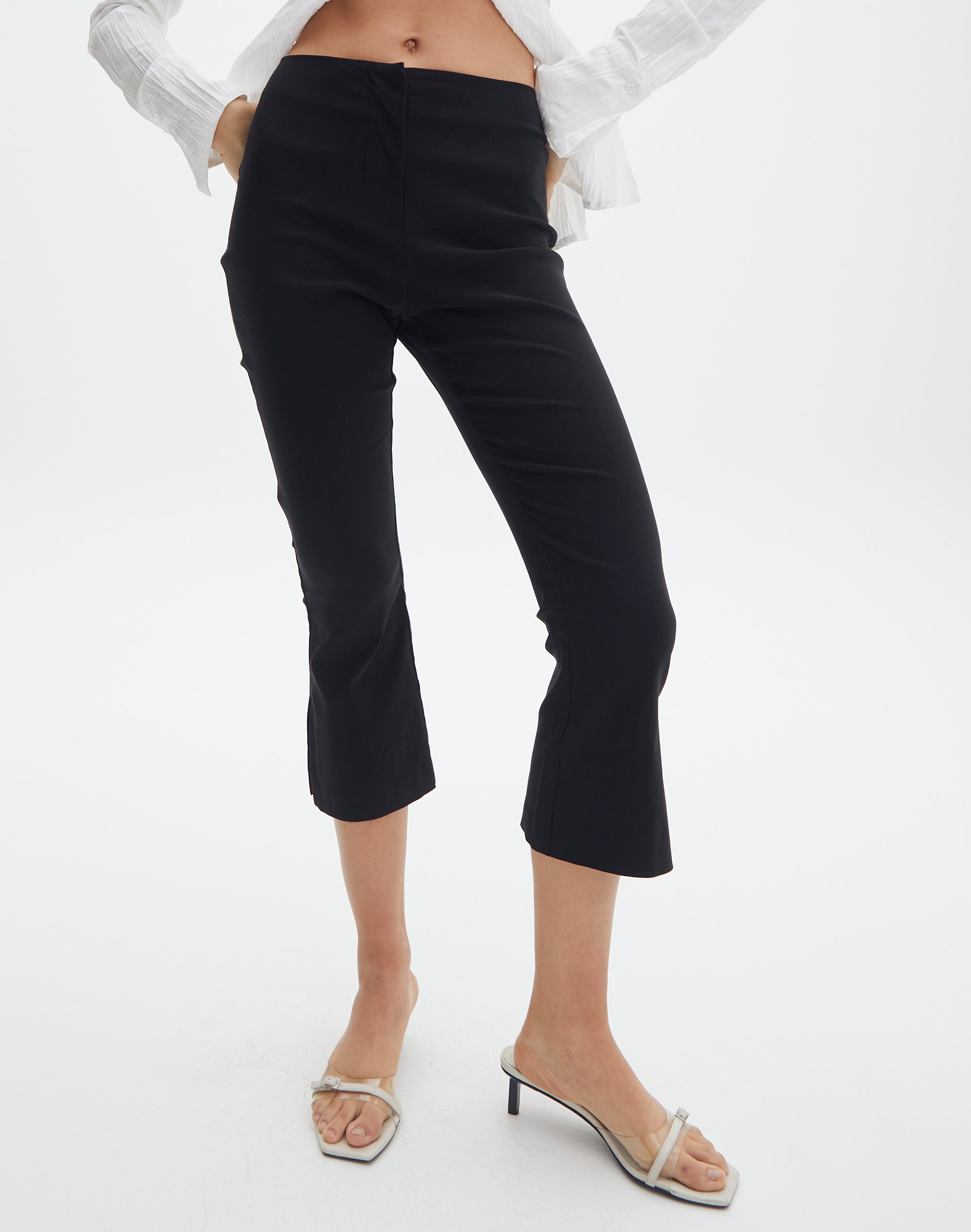 TrueSlim™ High Quality Black Capri with Stone Trim – TrueSlim Jeans