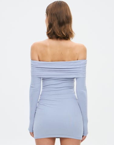 Mesh Off Shoulder Mini Dress