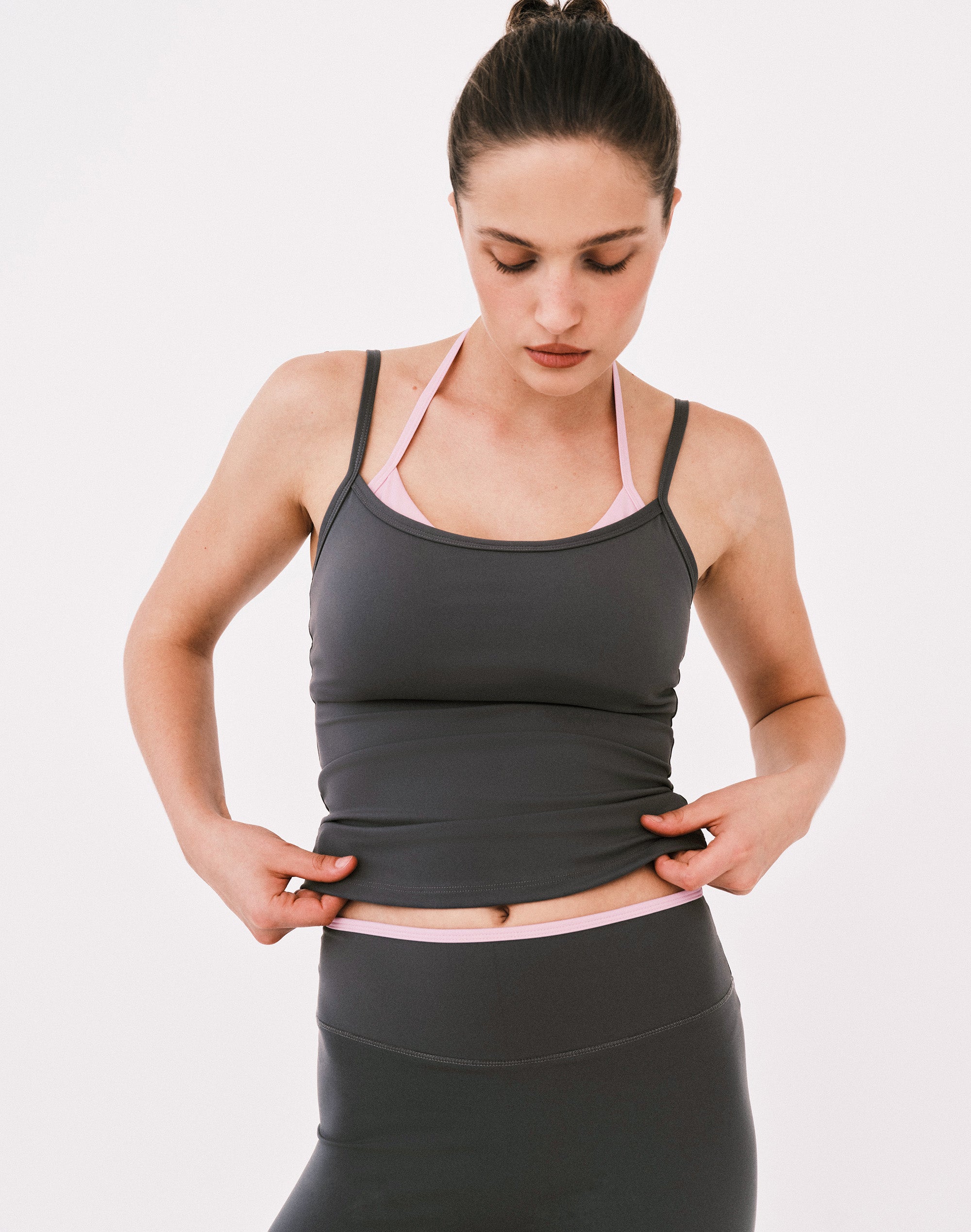 Layered Thin Strap Active Top in Ash Dash X Dusky | Glassons US
