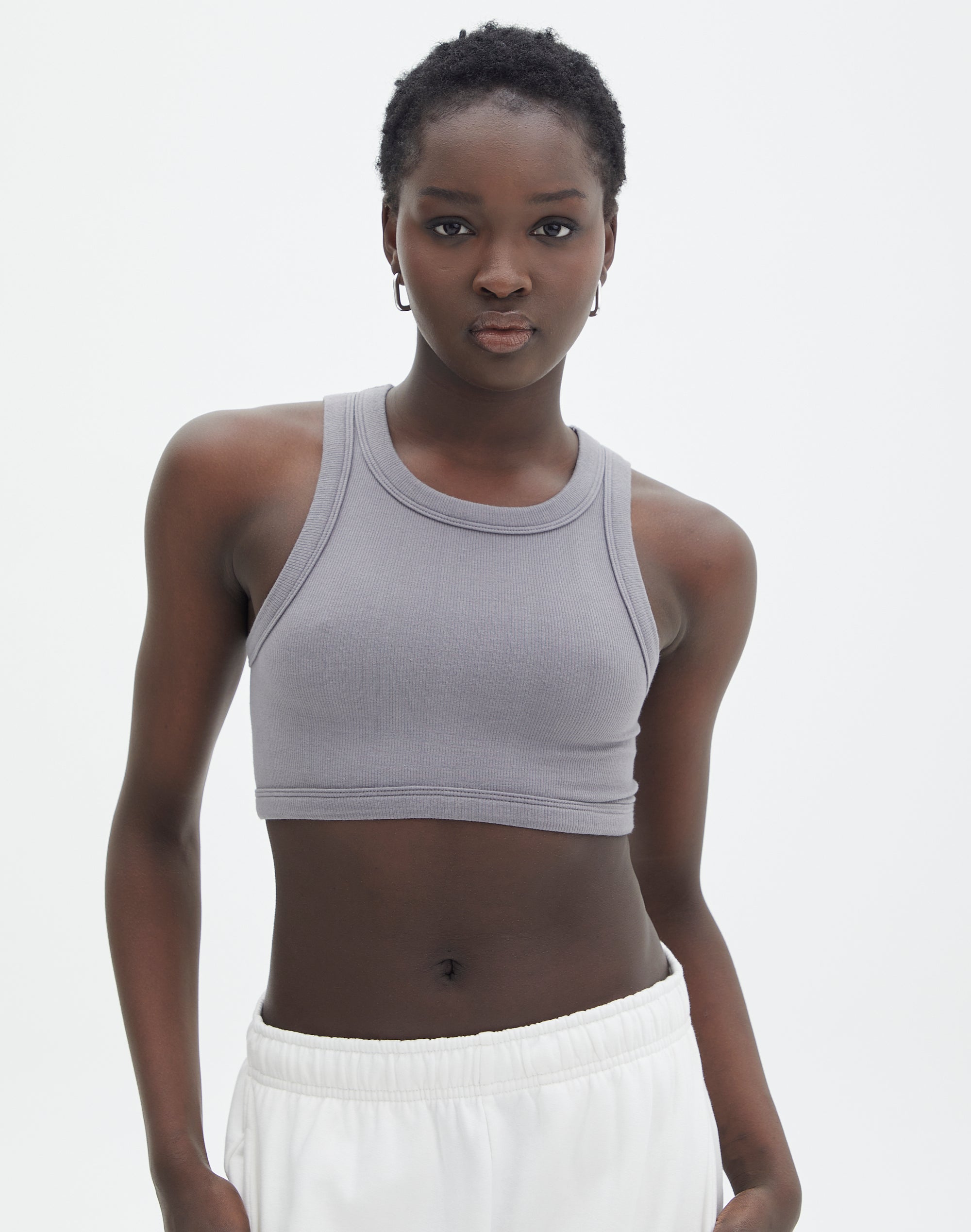 Ribbed Crop Tank Top in Keep Your Coal