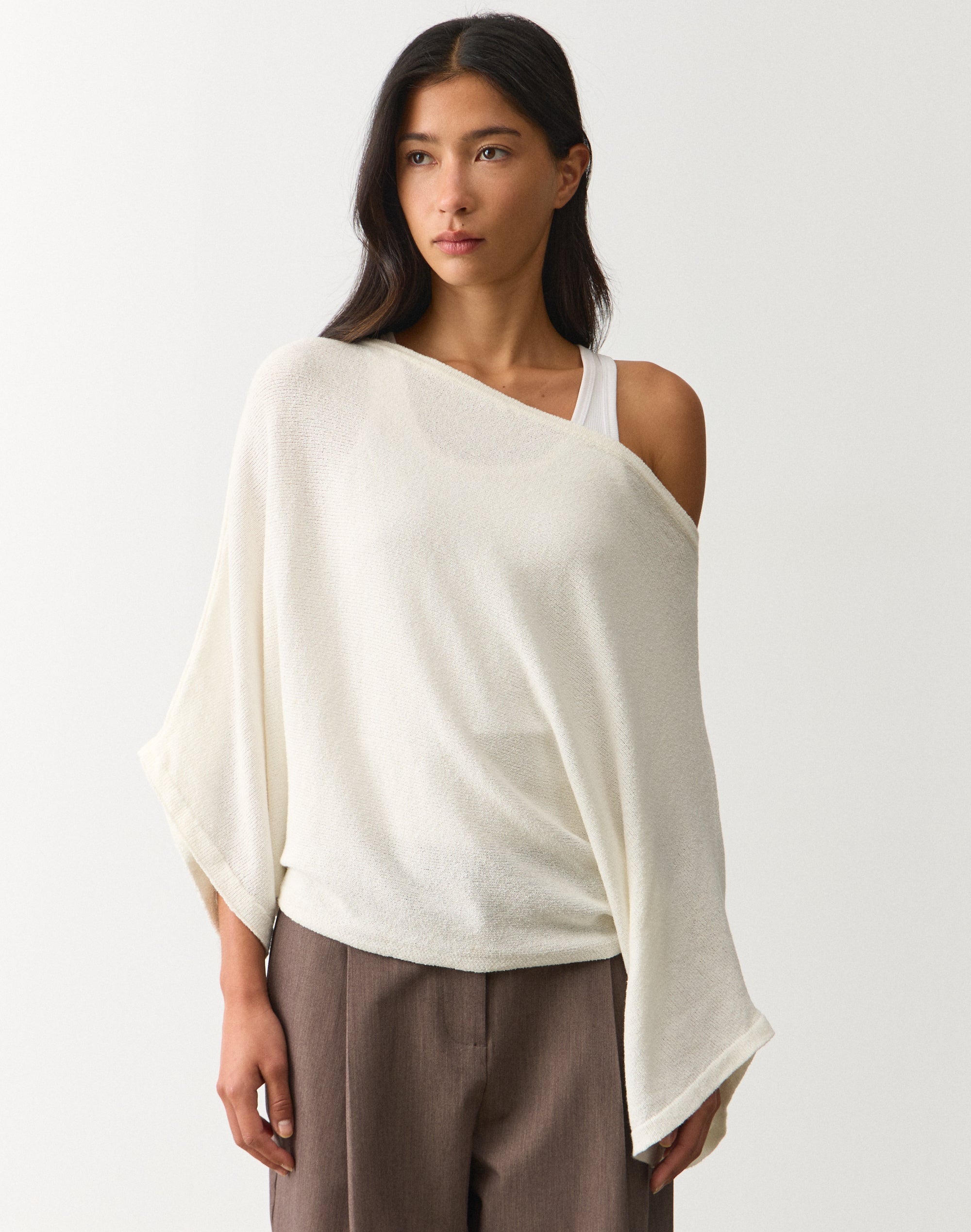 rib knit dress midi The Rib Sweater Midi Dress In Salt main image 1