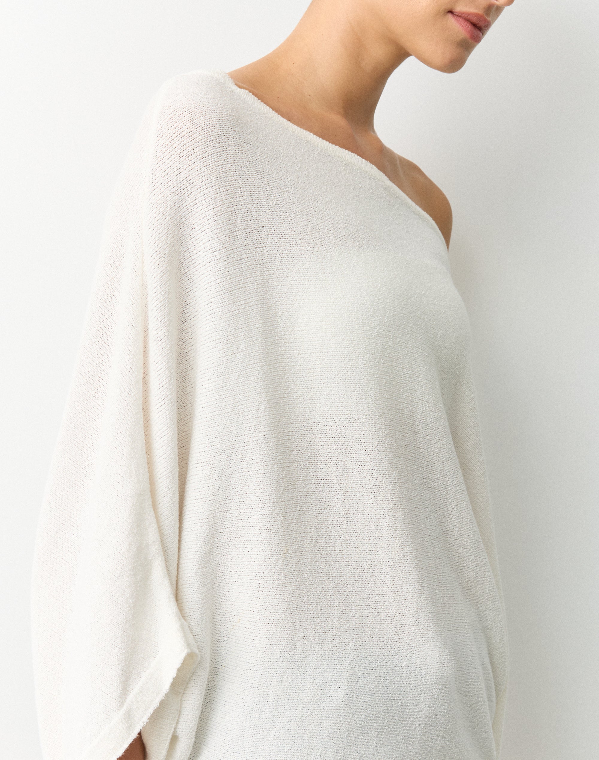 Off Shoulder Oversized Knit Top in Milk | Glassons US