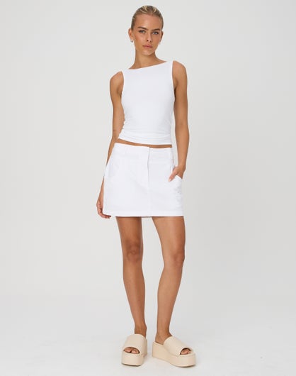 Cargo Mini Skirt in White | Glassons