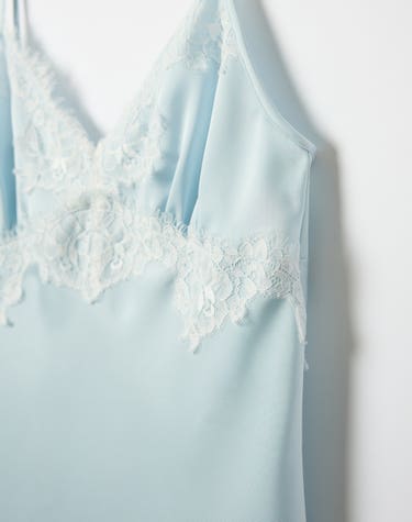Satin Lace Trim Cami in Icy Pole X Milk | Glassons US