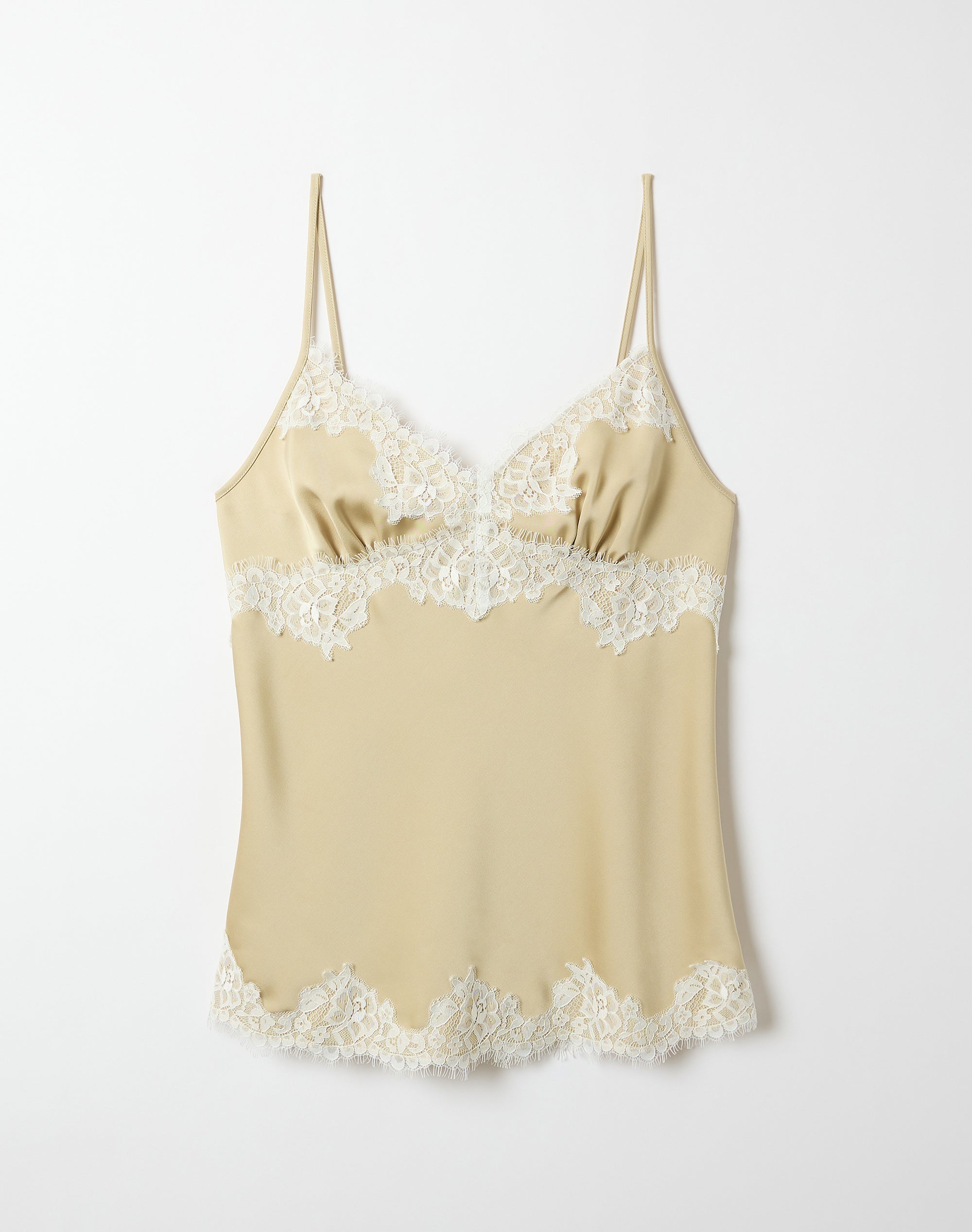 TAN TRIMMING CAMI   タン alma cami - olive taffeta – Damson Madder