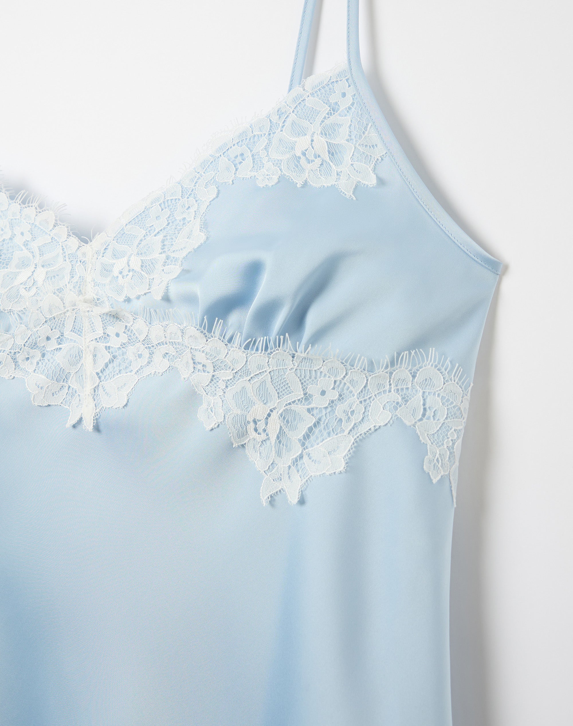 Satin Lace Trim Cami in Vapor Blue X Milk | Glassons US