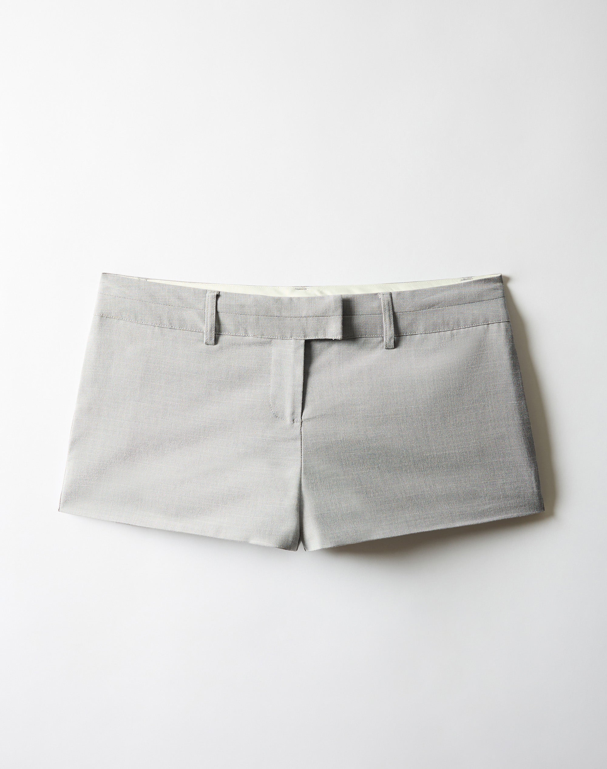 Edt. Low Rise Tailored Mini Shorts in Chateau Grey Crosshatch