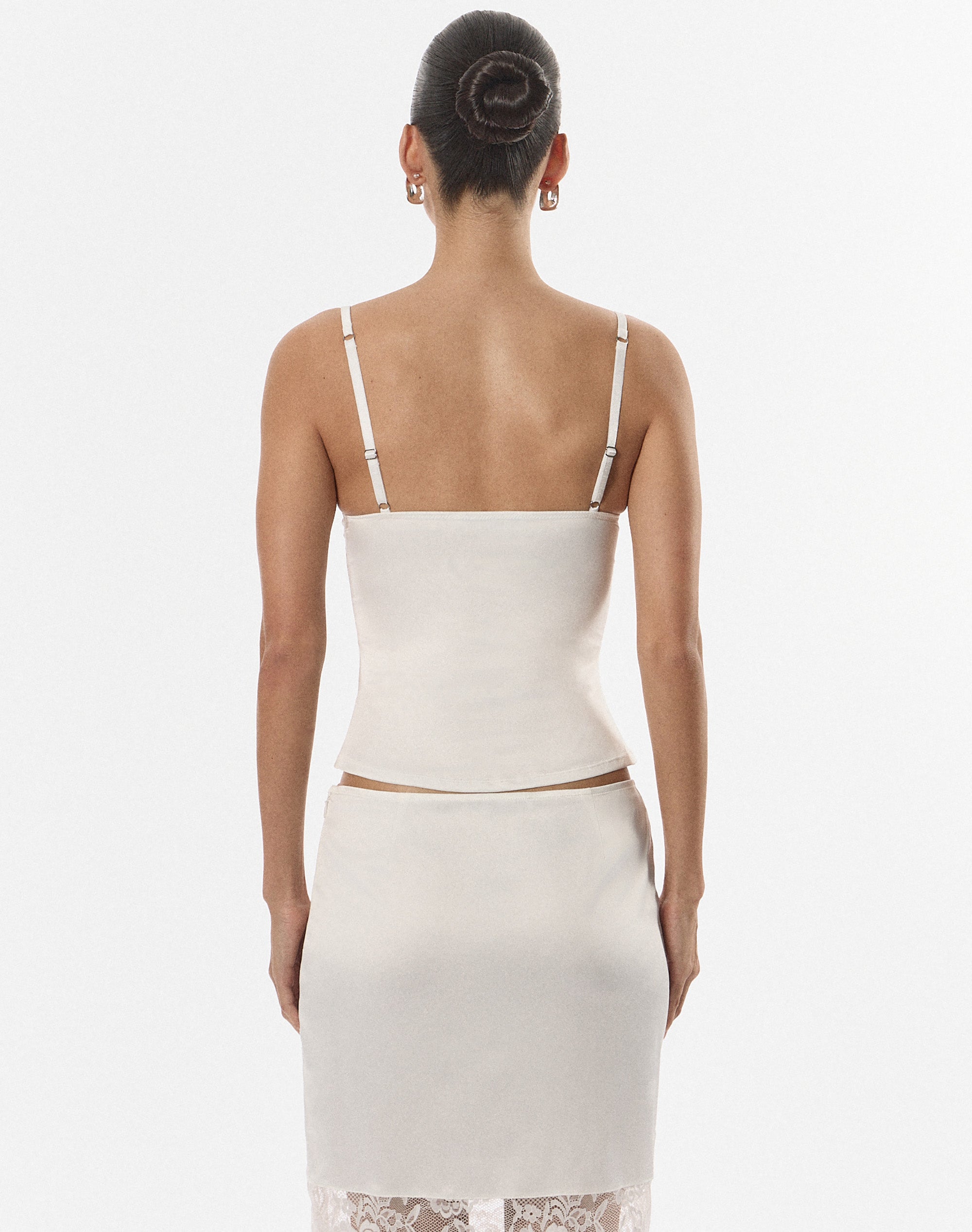 Edt. Satin Bustier Cami in Milk | Glassons