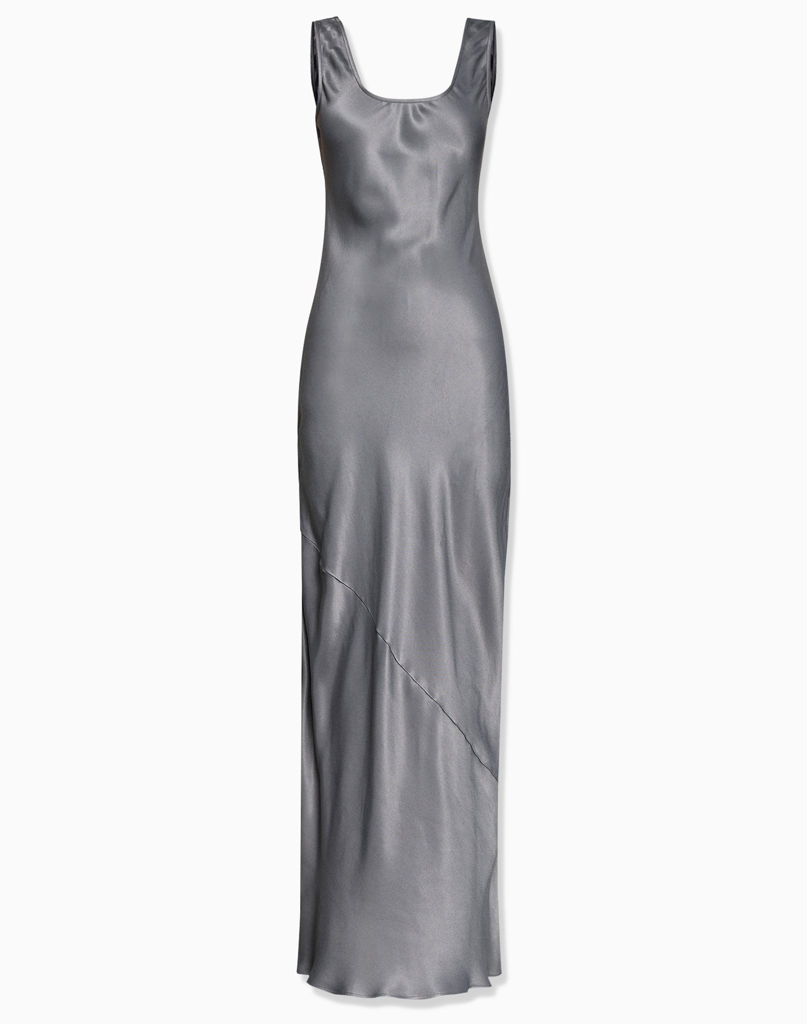 grey satin bodycon dress Edt. Scoop Neck Maxi in Chateau Color:Woods