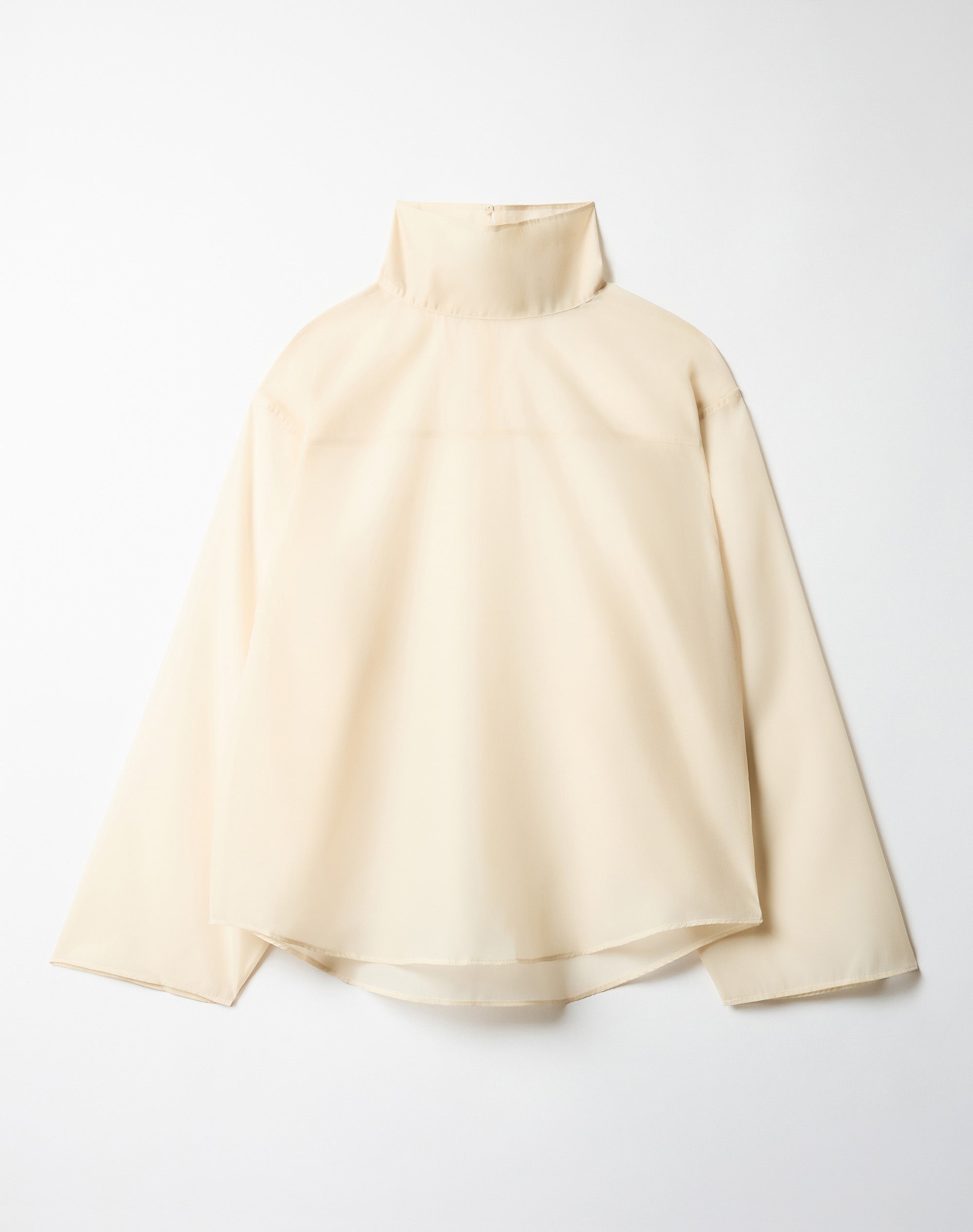 Edt. Sheer High Neck Blouse in Sleek Sand | Glassons AU