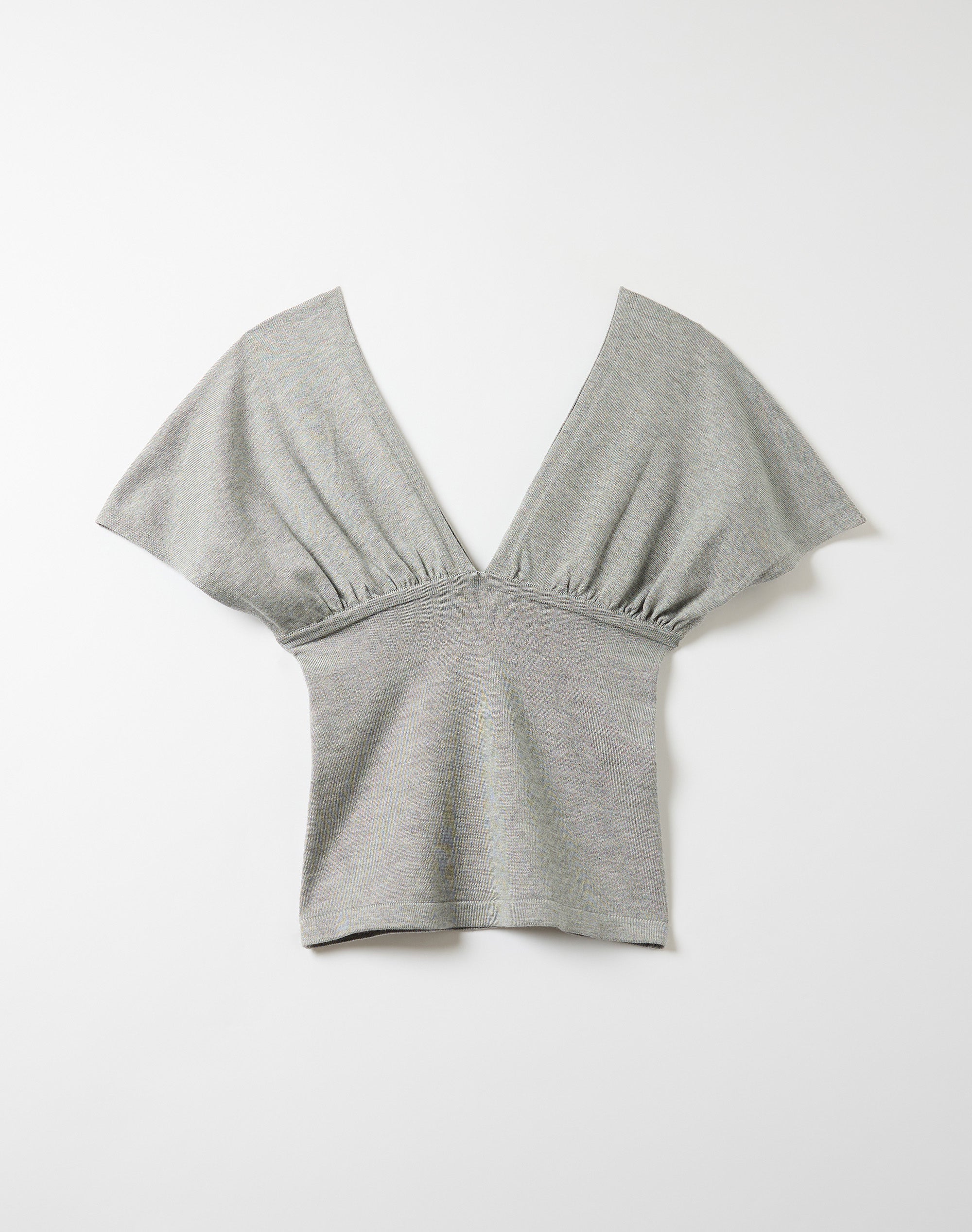 V Neck Knit Top in Grey Marle | Glassons US