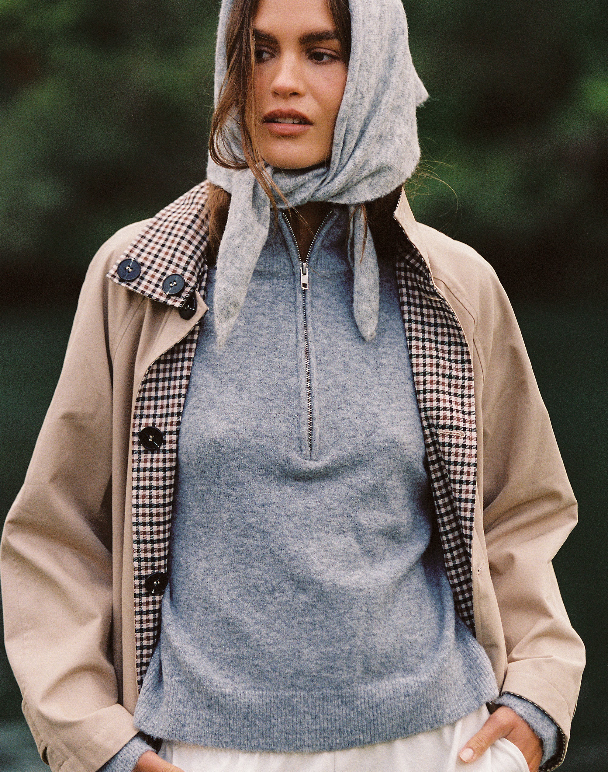 Quarter Zip Knit Polo in Grey Marle | Glassons US