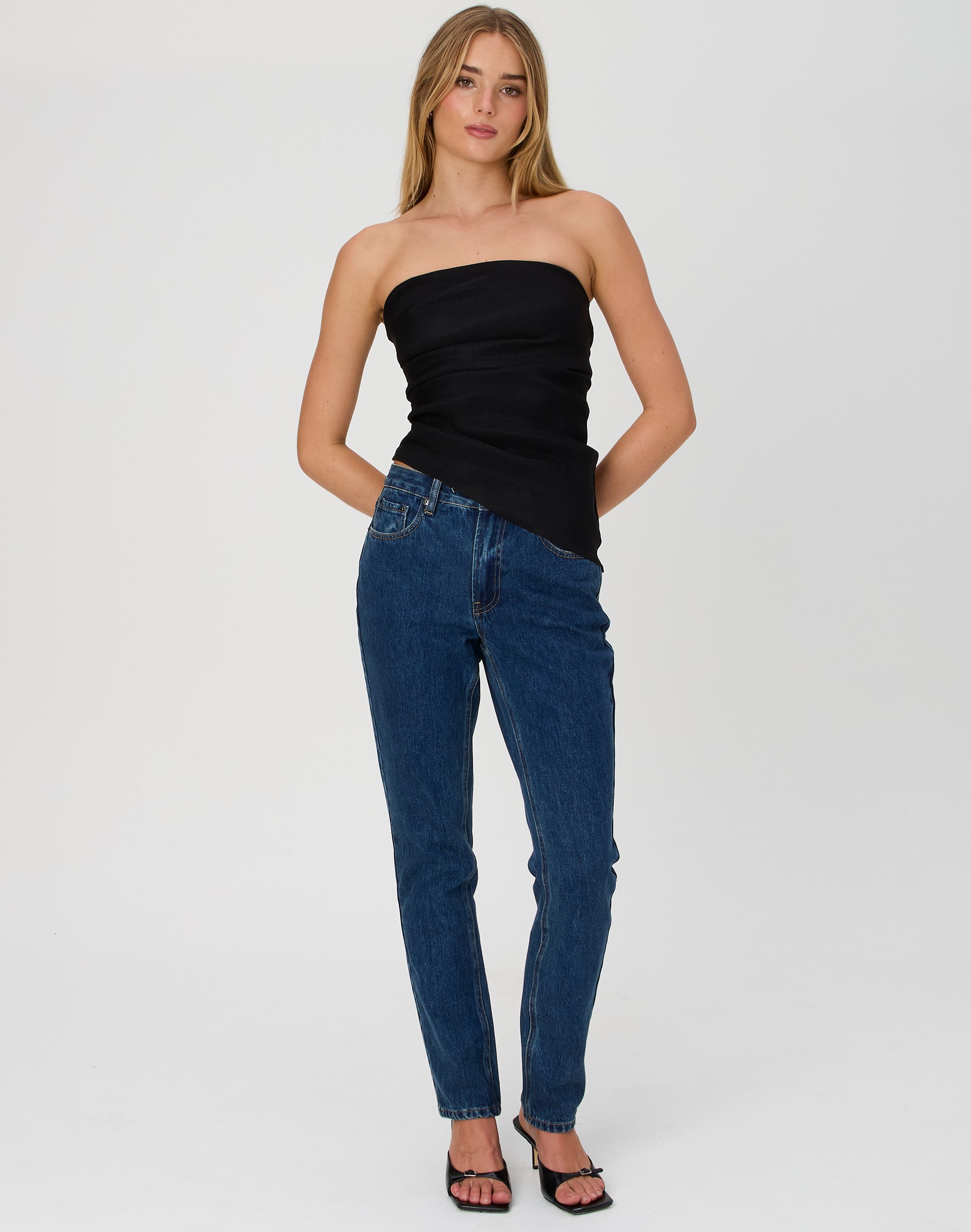 High Rise Boot Cut Jean in Justin Ice Wash