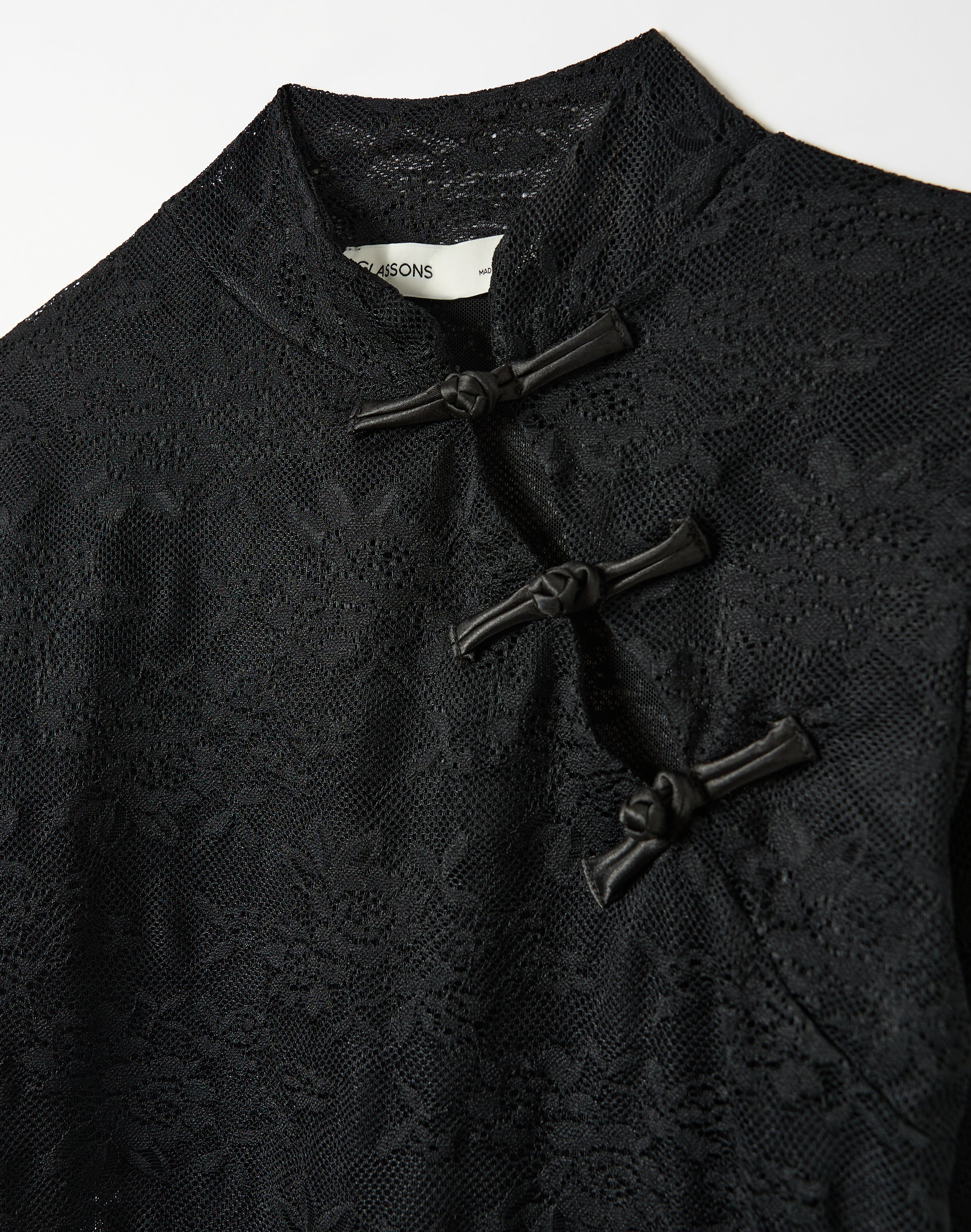 Lace Three Quarter Sleeve Top in Black | Glassons US