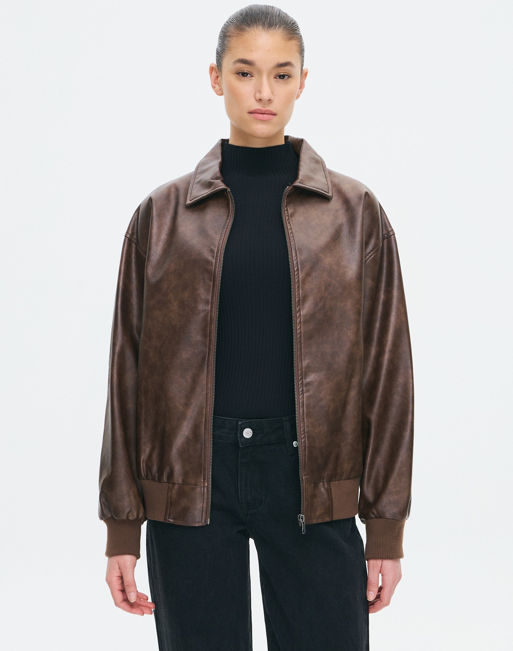 leather jacket archive brown 変形 短丈ポーカーズ ARCHIVE