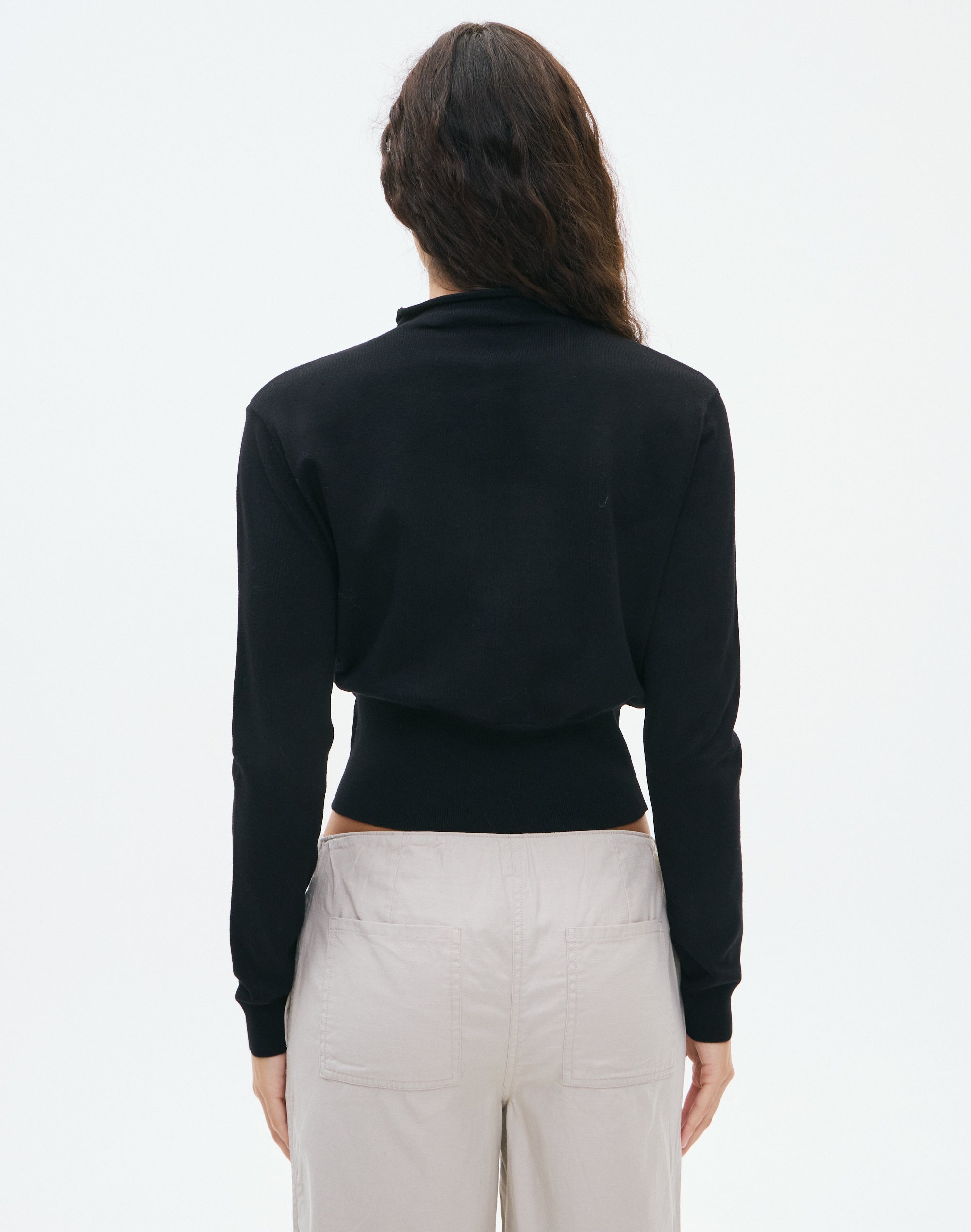 Cinched Funnel Neck Cardigan in Black | Glassons US