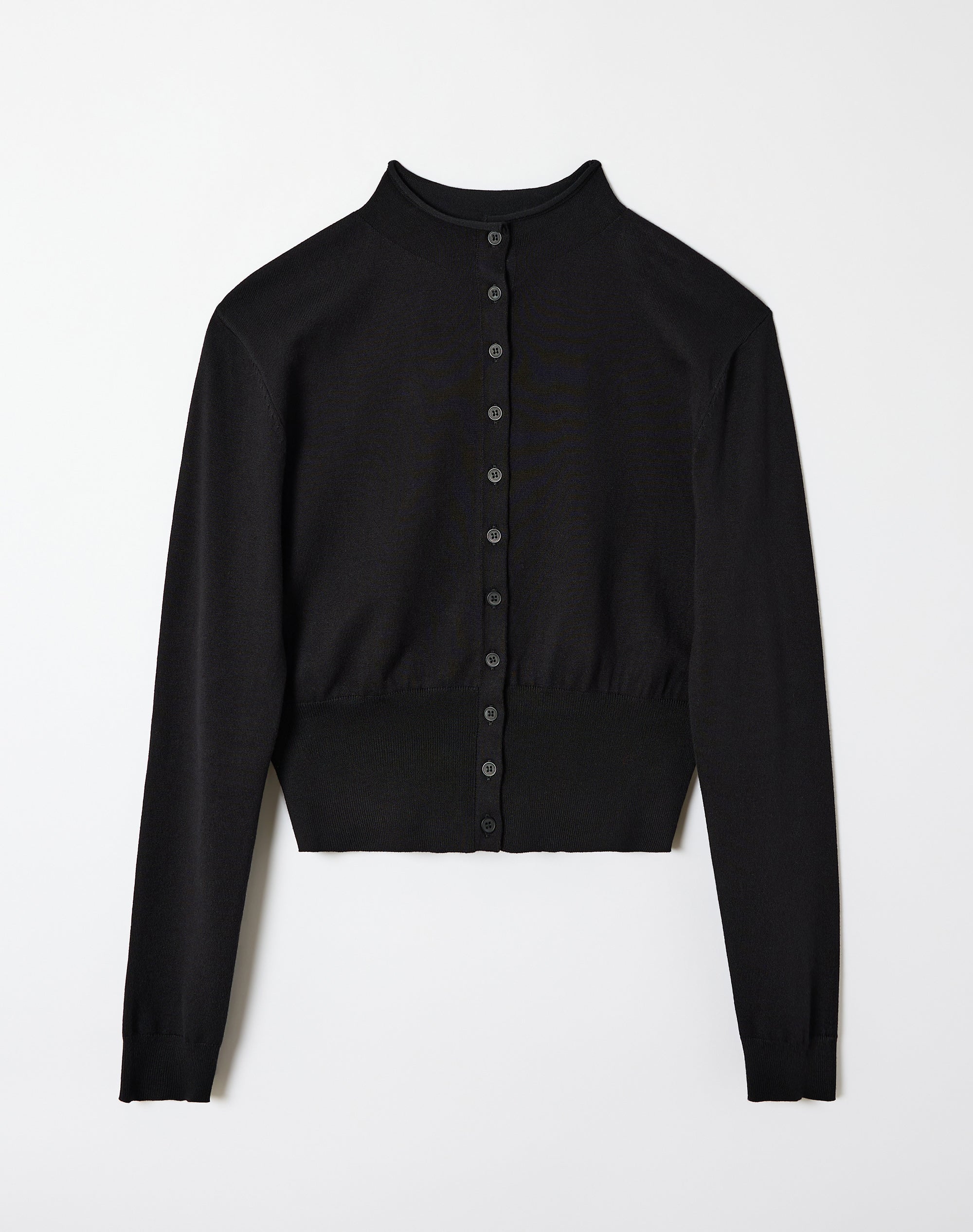 Cinched Funnel Neck Cardigan in Black | Glassons US
