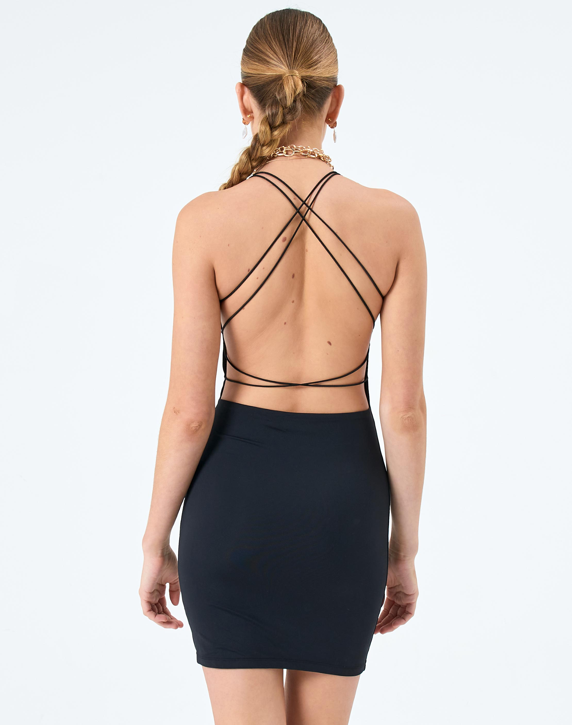 strappy back short dress