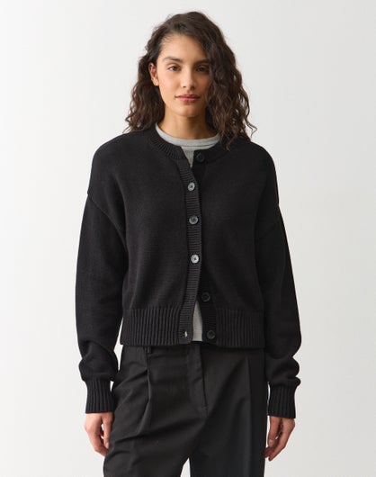 Relaxed Cotton Knit Cardigan